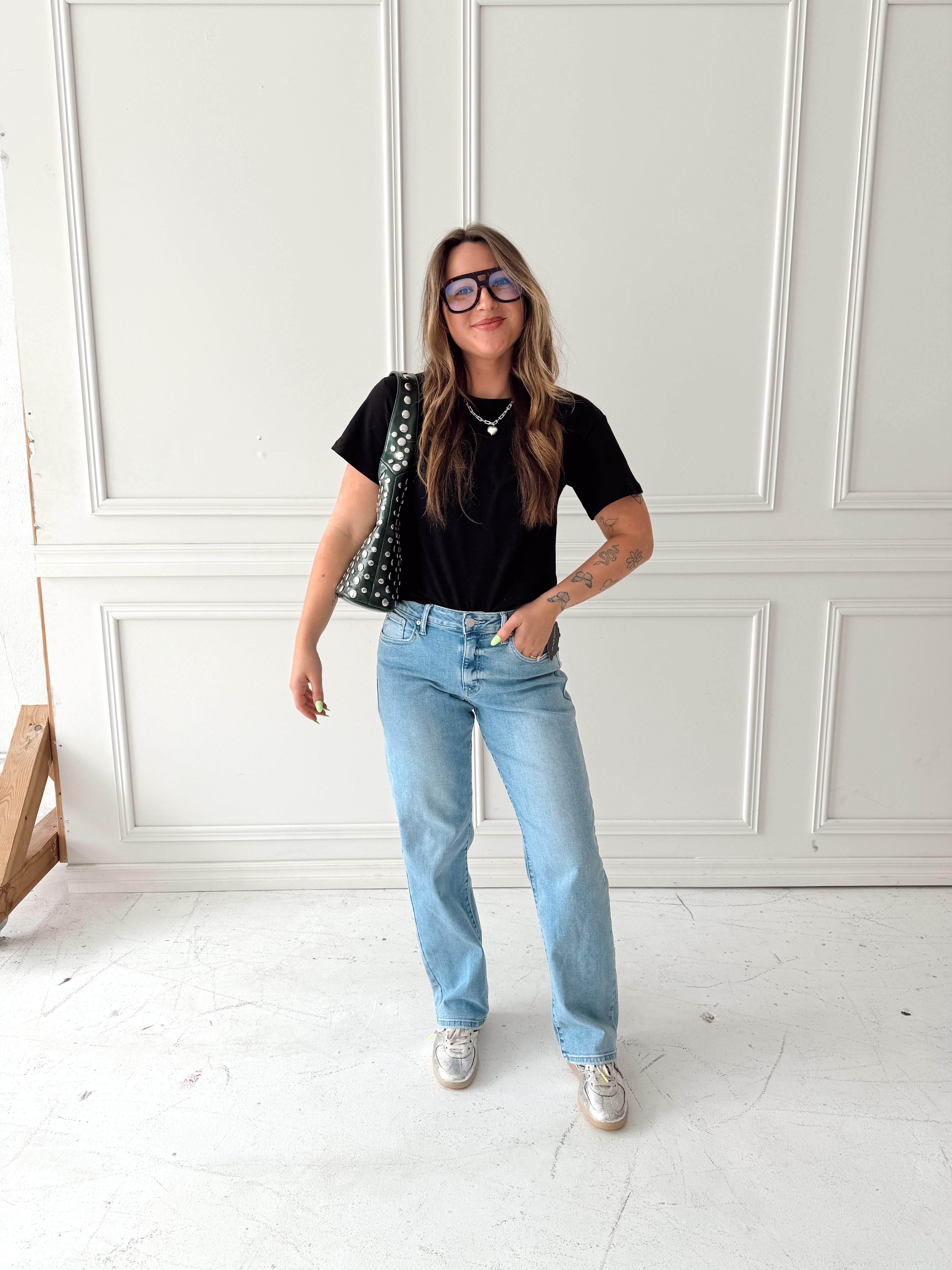 Jess Bowed Straight Leg Denim