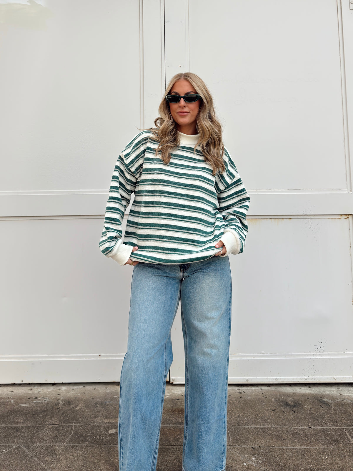 Sidney Striped Mock Neck Sweater