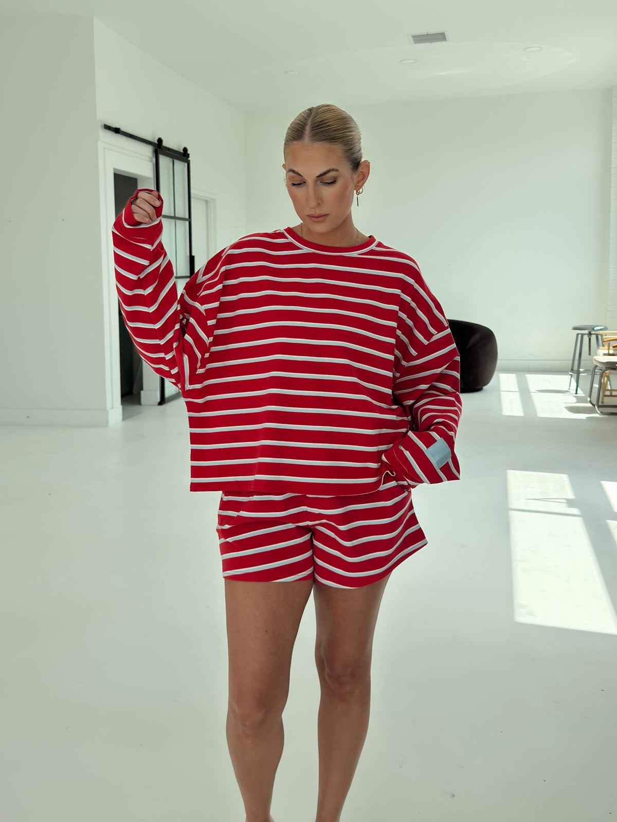 Crosby Stripe Shorts - Tomato and Baby Blue