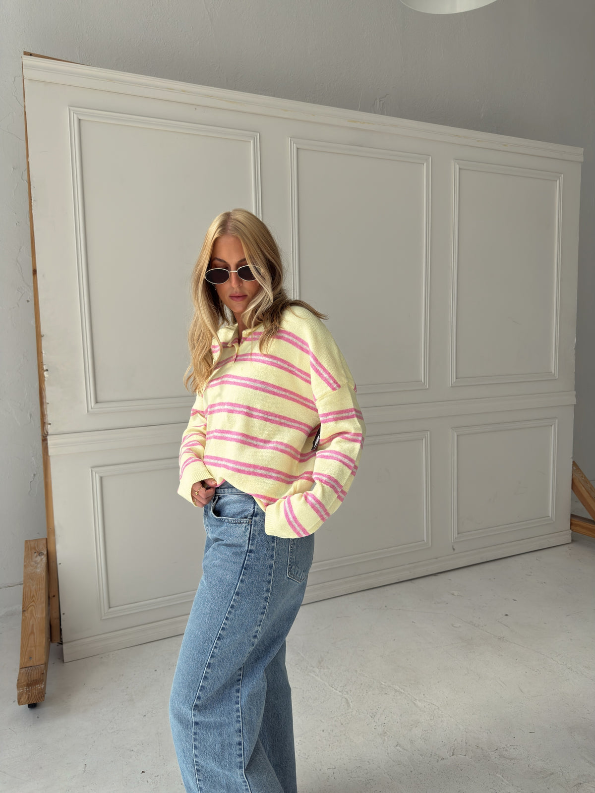 Caroline Cozy Stripe Knit Sweater - Yellow