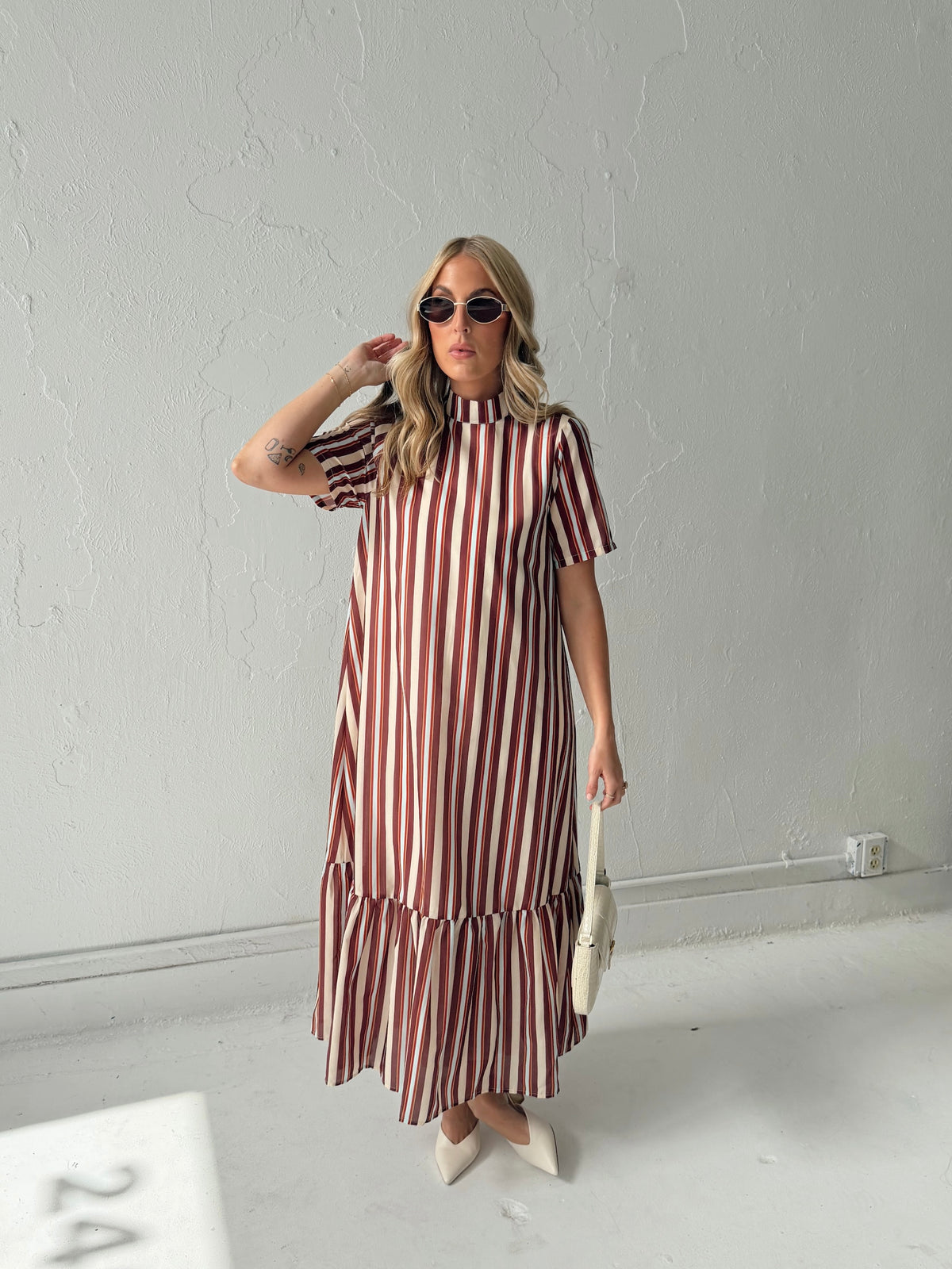 Parker Striped Tie Back Maxi Dress