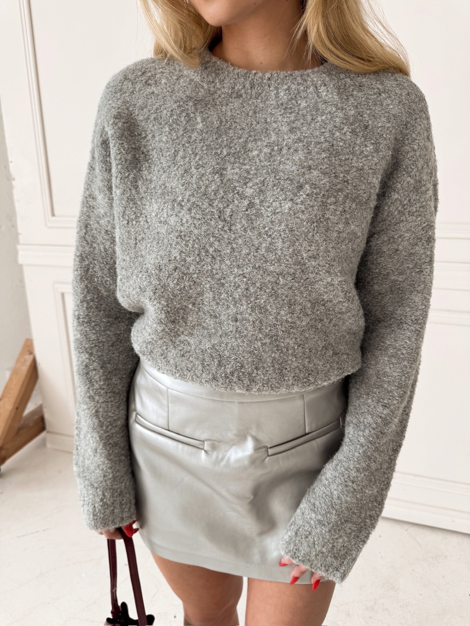 English Factory Cozy Roundneck Sweater - Grey