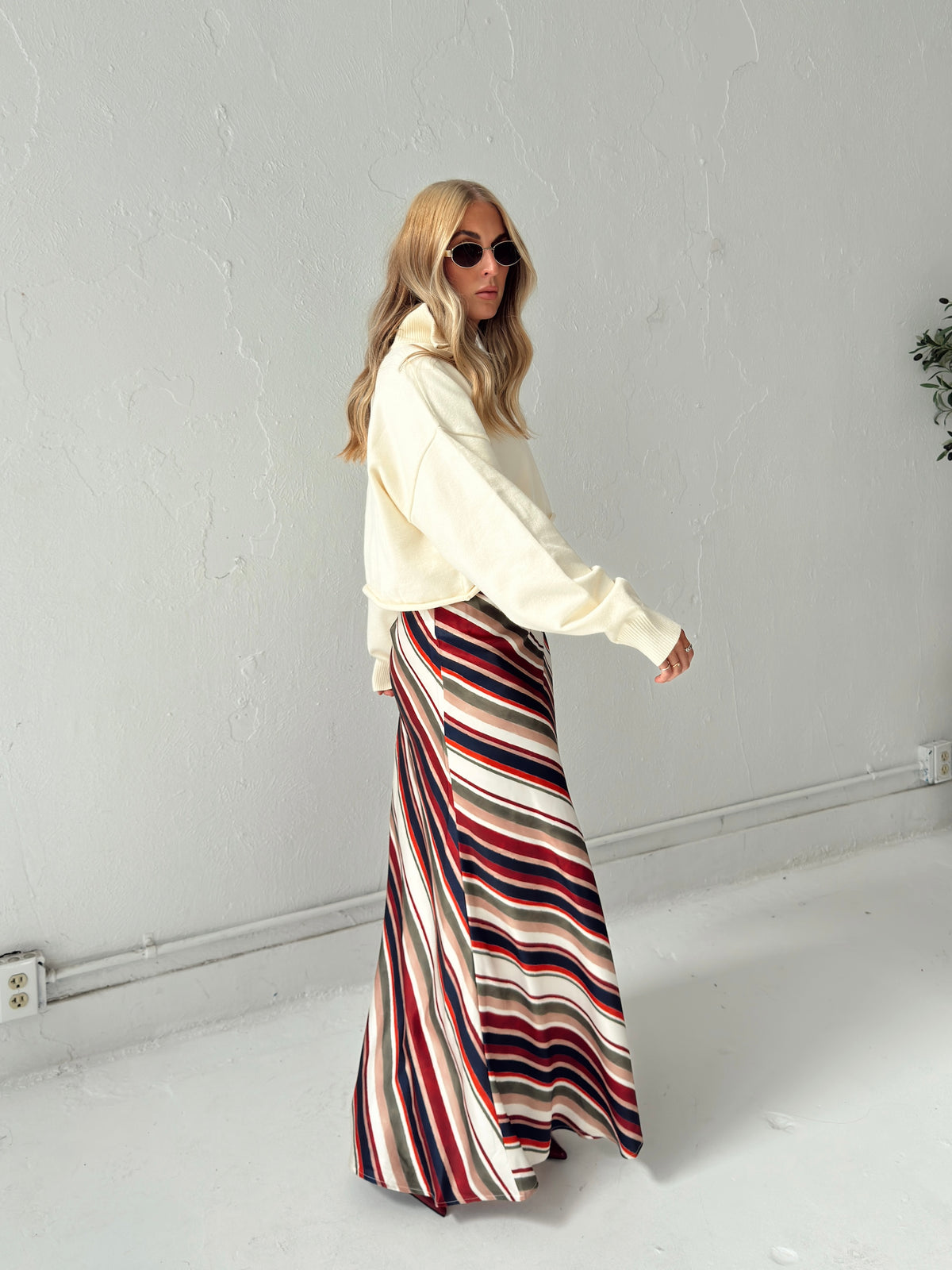 Pre-Order Dani Diagonal Stripe Maxi Skirt (restock eta 10/19)
