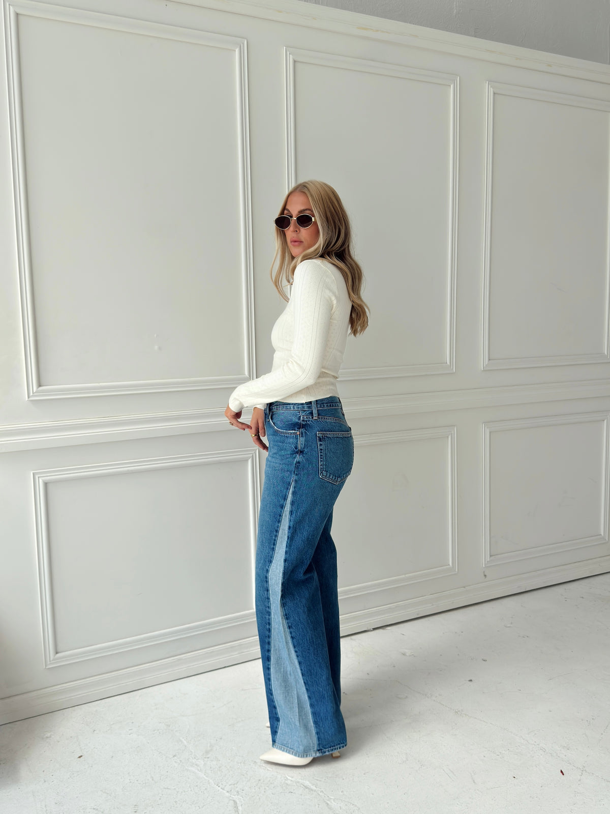 Madison Contrast Angle Seam Denim