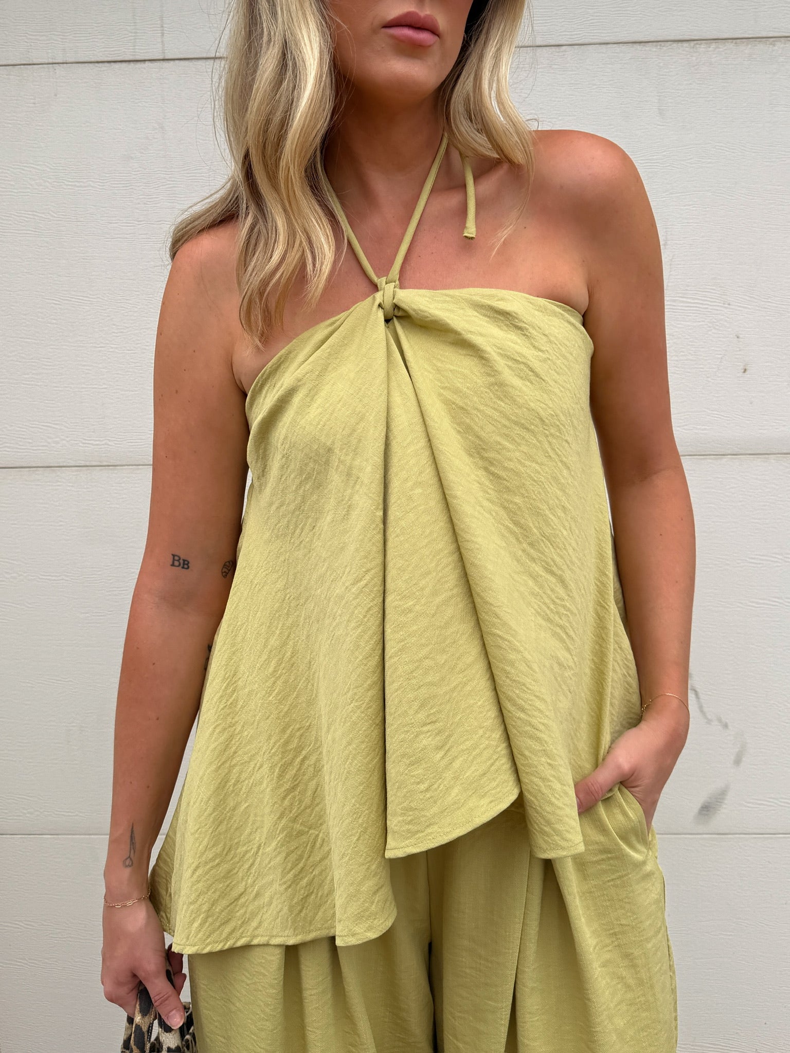 Bri Avocado Halter Top