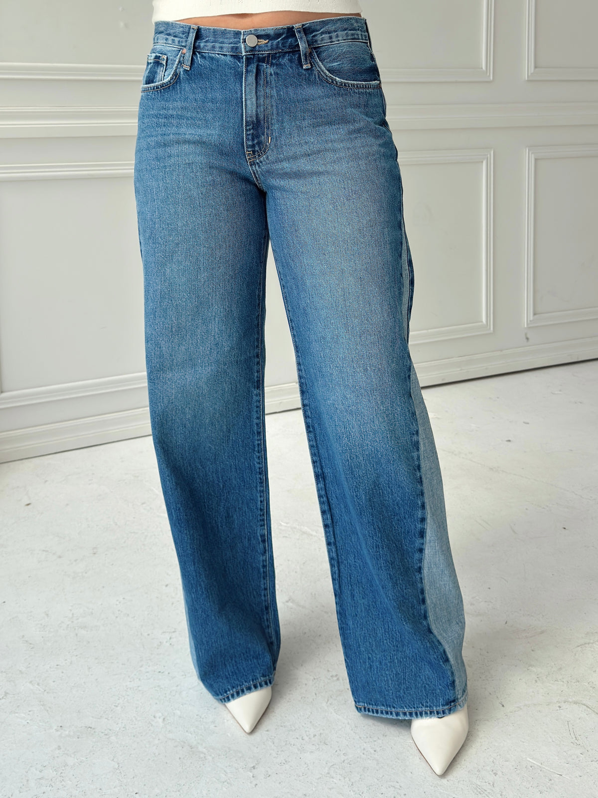 Madison Contrast Angle Seam Denim