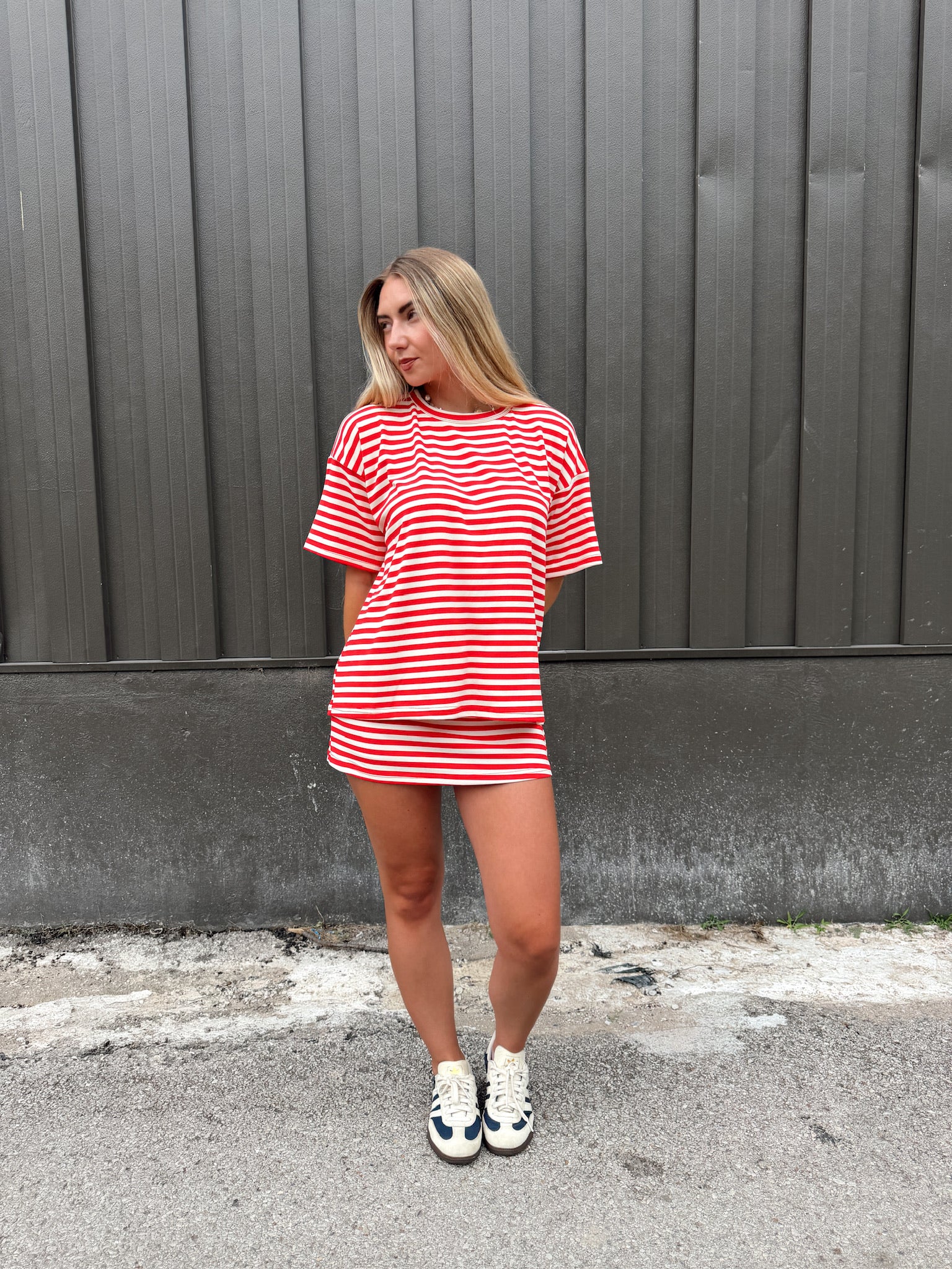 Weekender Stripe Skort - Red