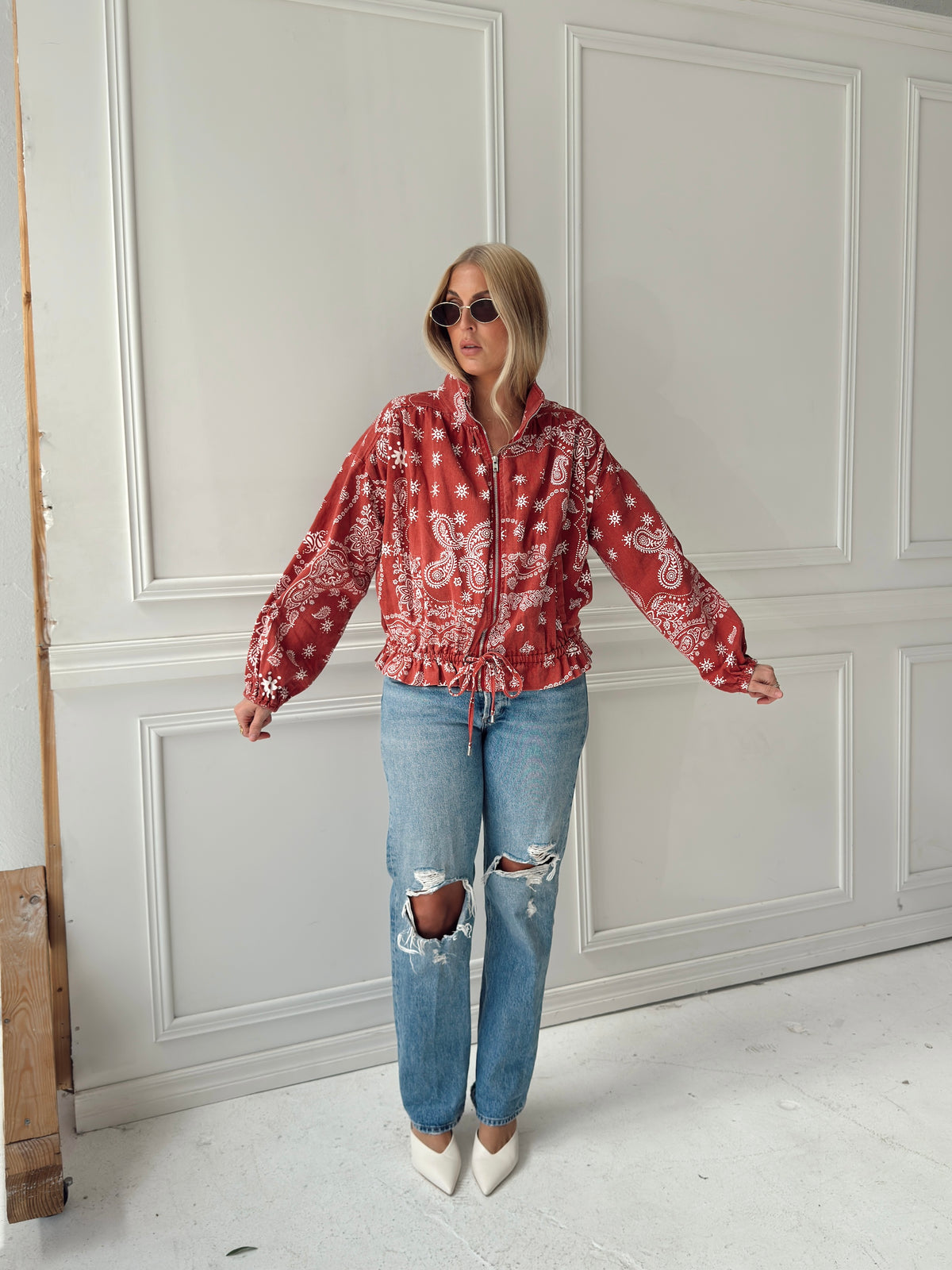 Chloe Bandana Print Bomber Jacket
