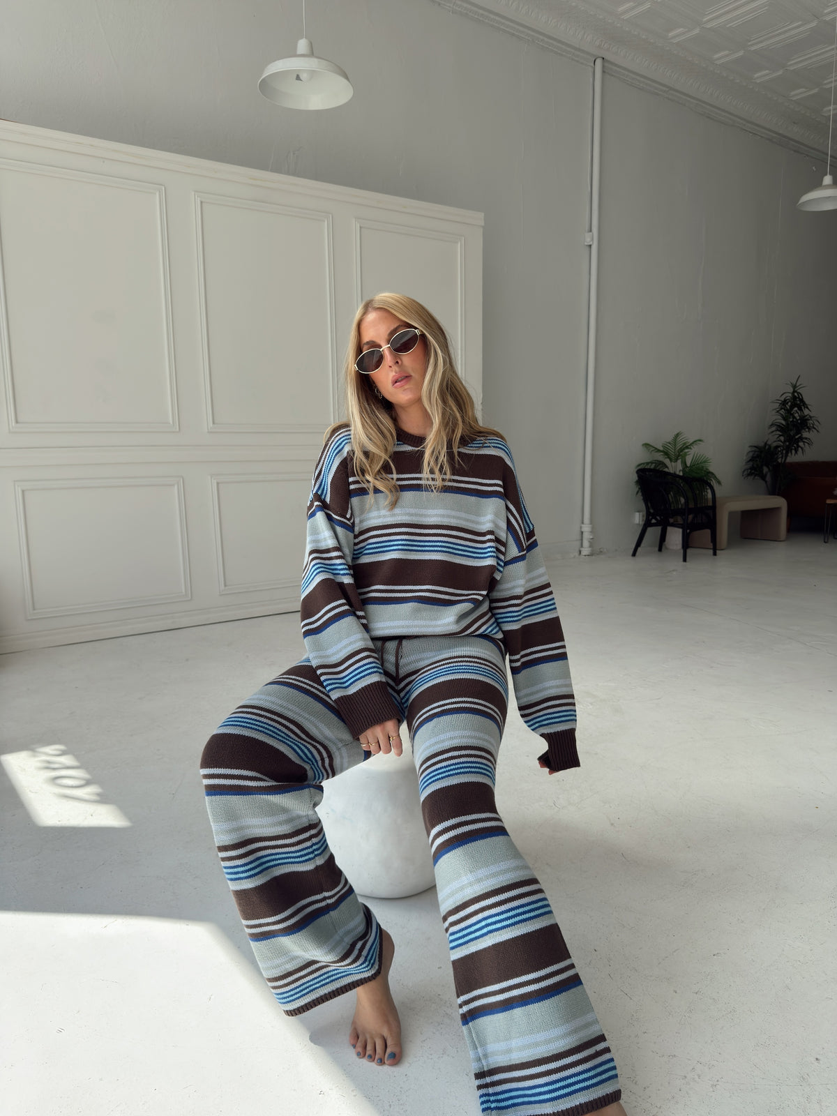 Jenna Multi Stripe Sweater Set