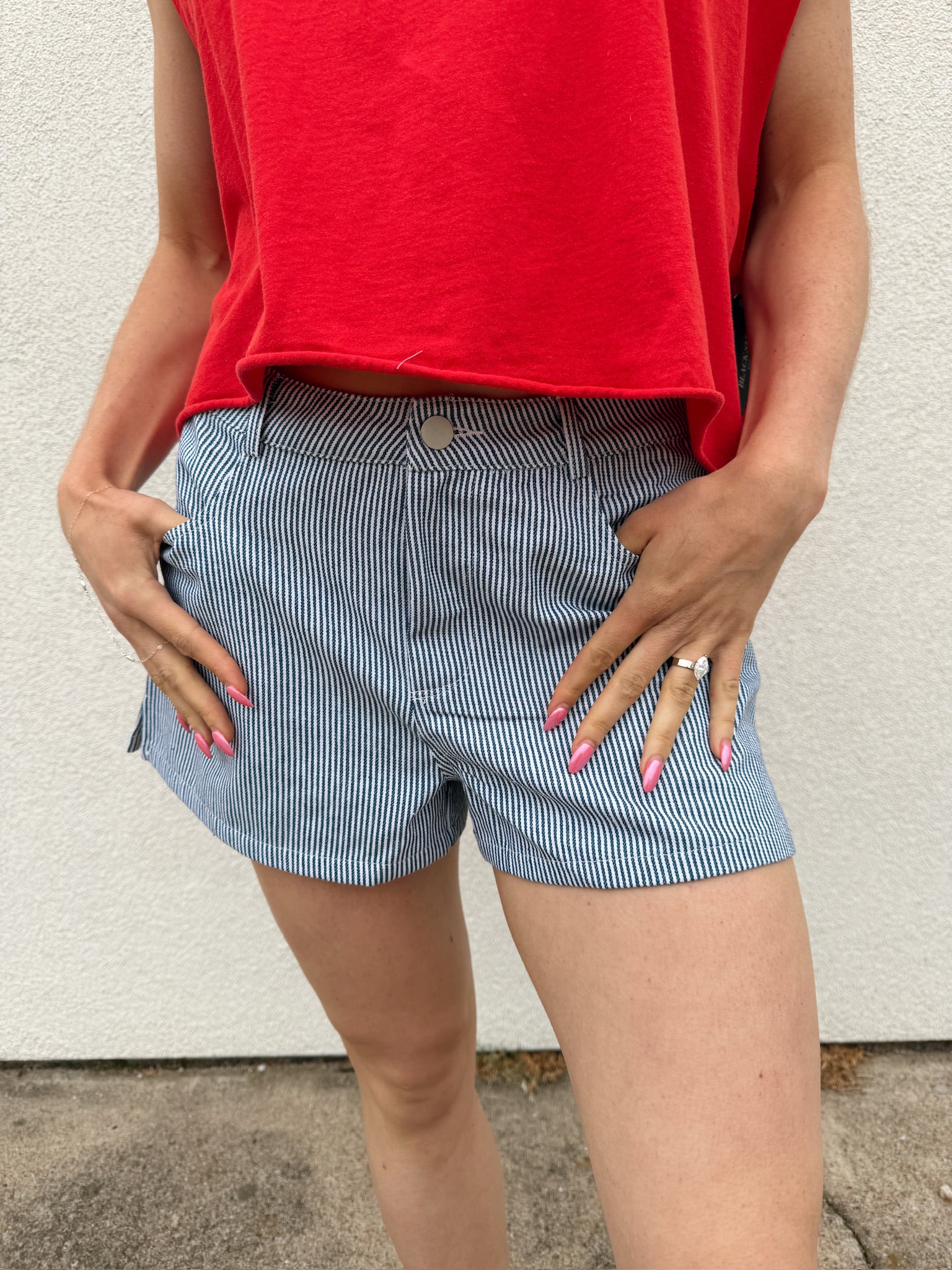 Navy Stripe Shorts