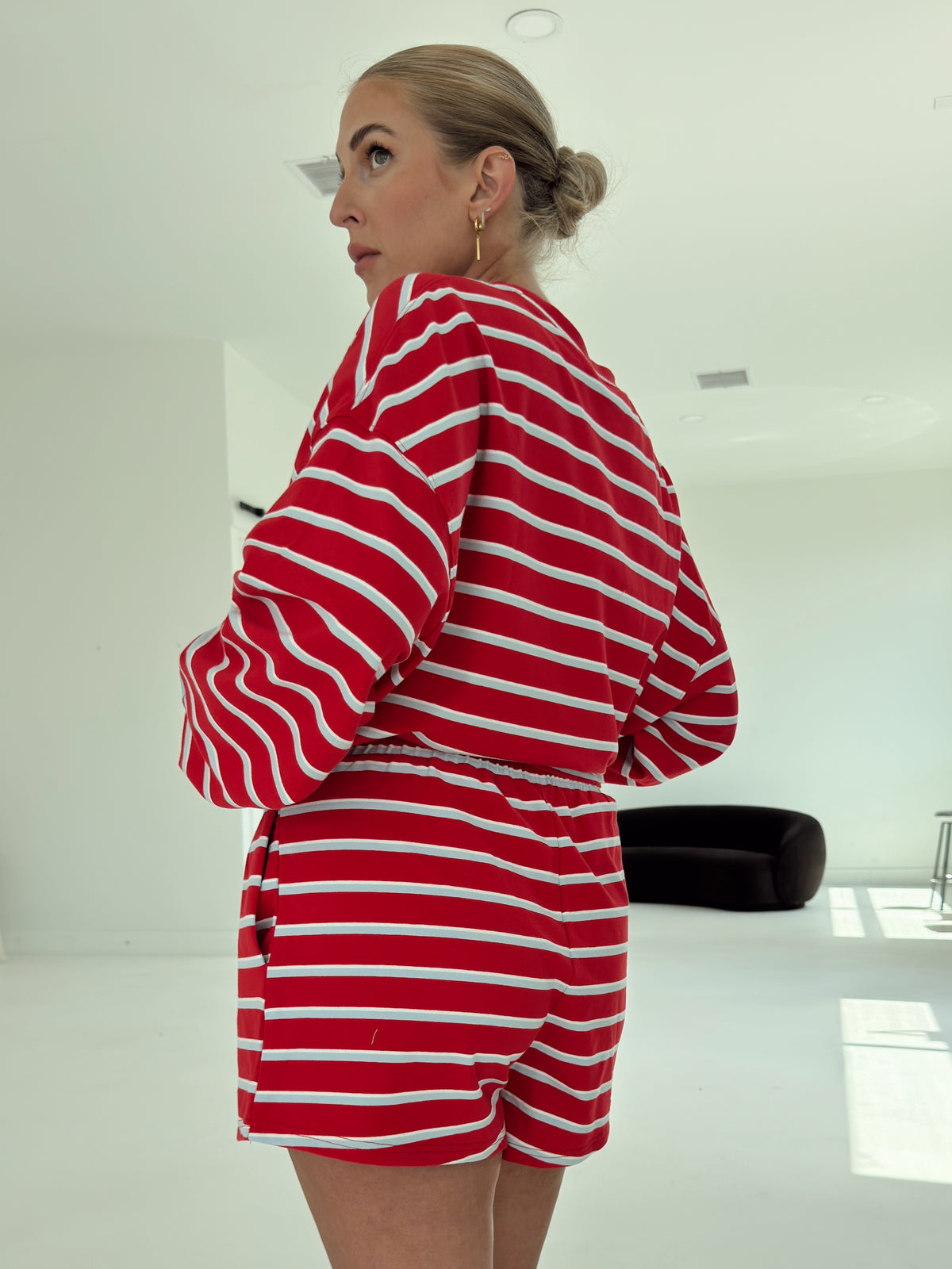 Crosby Stripe Shorts - Tomato and Baby Blue