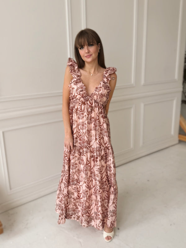 Meet Me in Santorini Whimsy Floral Maxi Dress