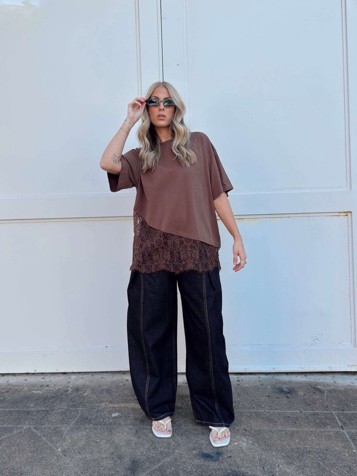 Riley Pleated Barrel Jean