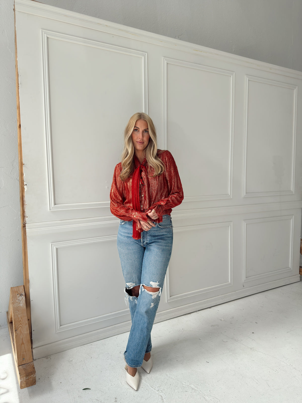 Lilly Red Tie Top