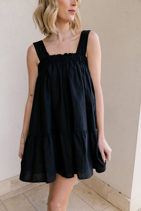 Jazmine Babydoll Dress - Black