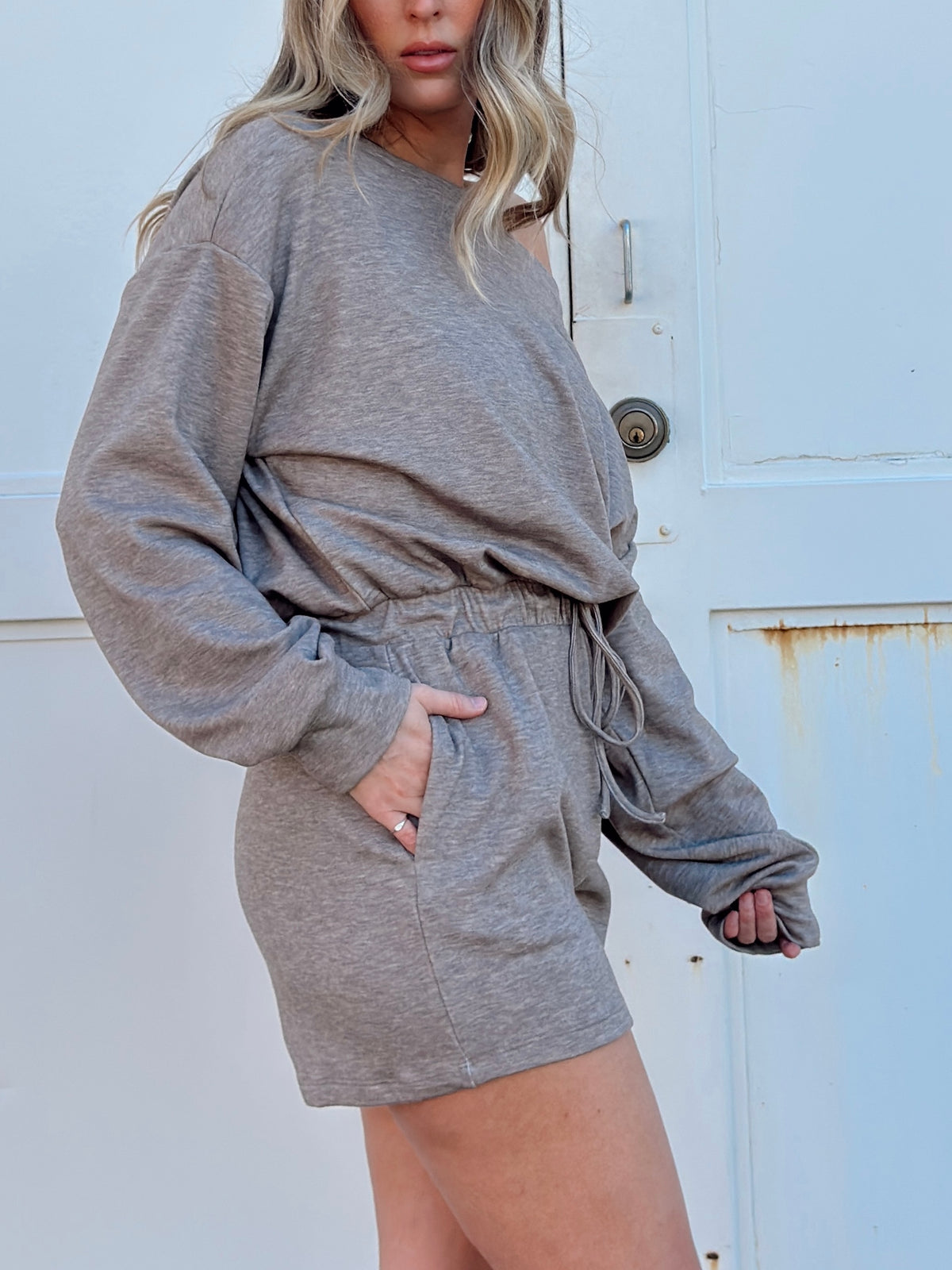 Steph Boatneck Sweatshirt Romper