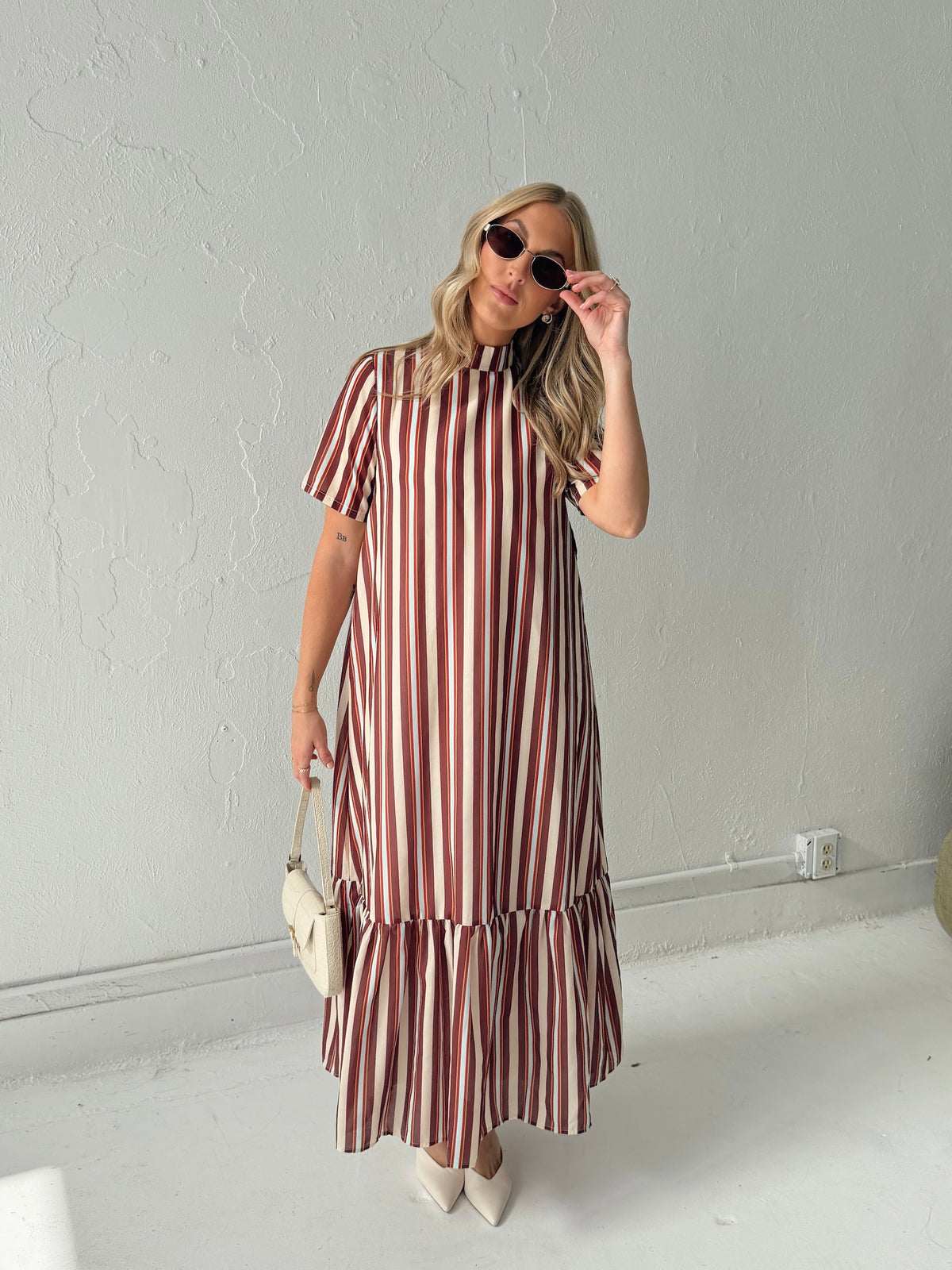 Parker Striped Tie Back Maxi Dress
