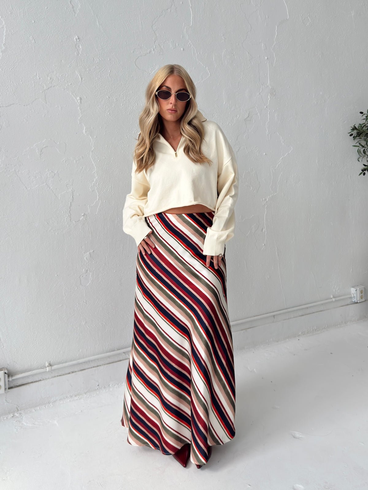Pre-Order Dani Diagonal Stripe Maxi Skirt (restock eta 10/19)