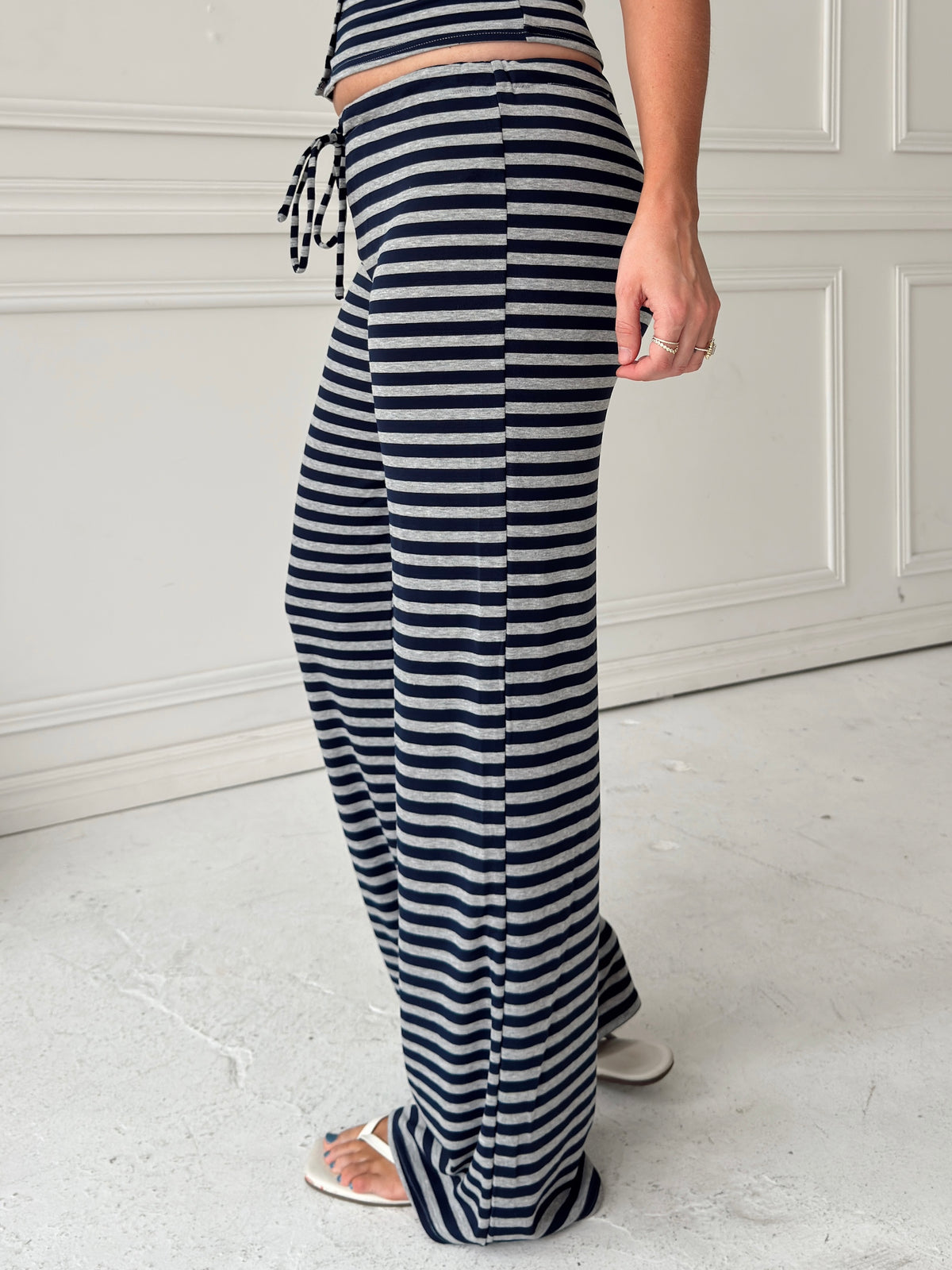 Brady Striped Pants - Navy/Grey