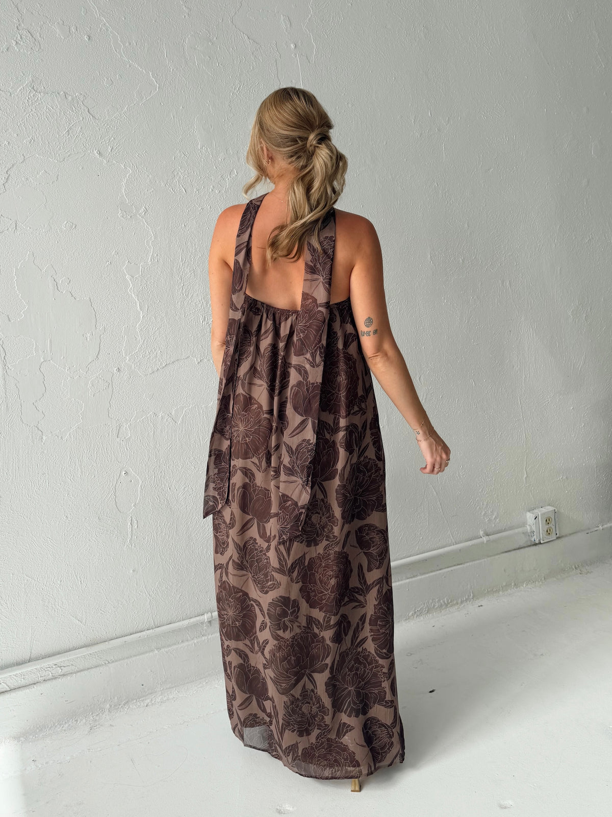 Maddie Chocolate Floral Maxi