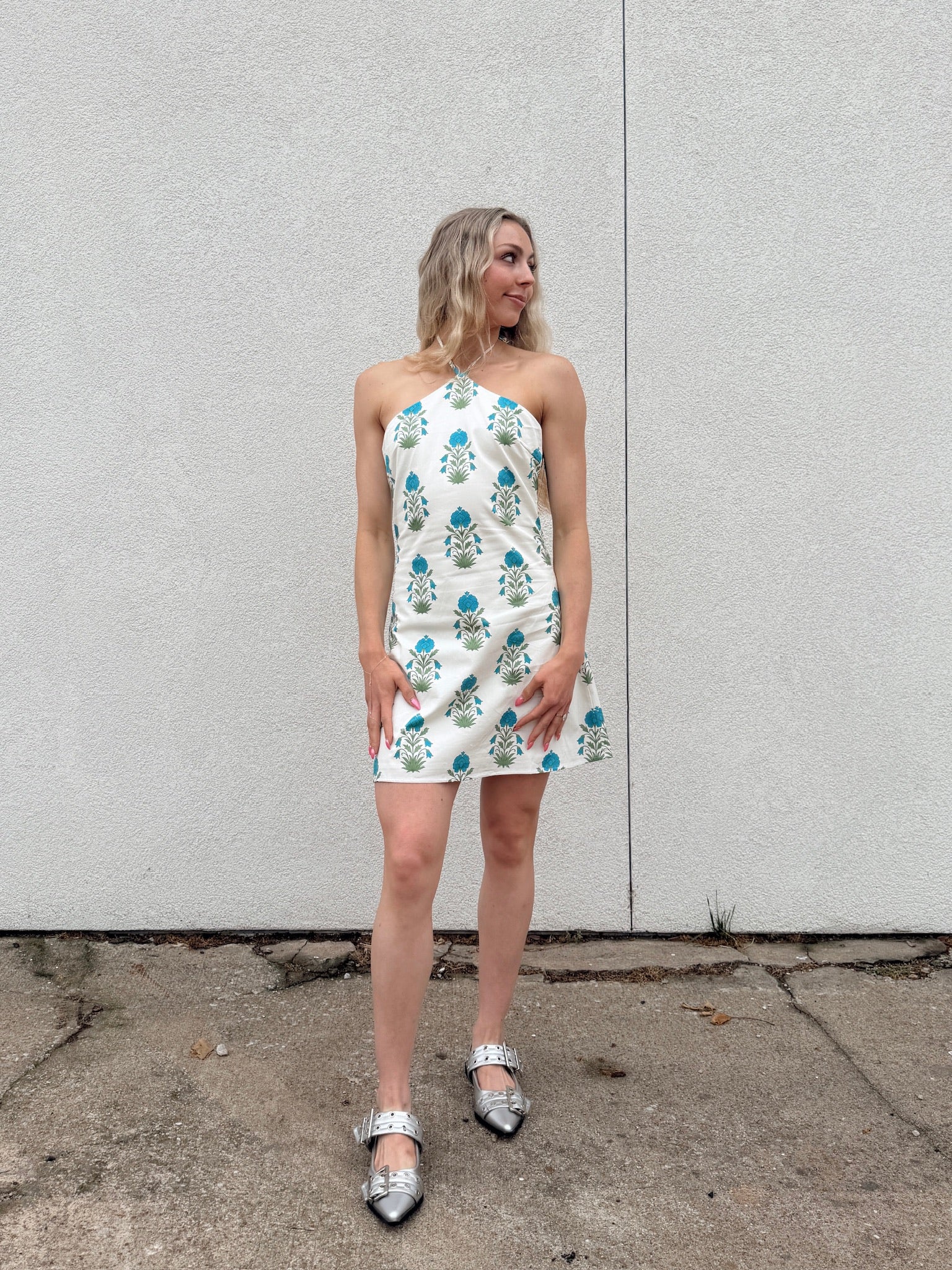 Eli Floral Halter Mini Dress