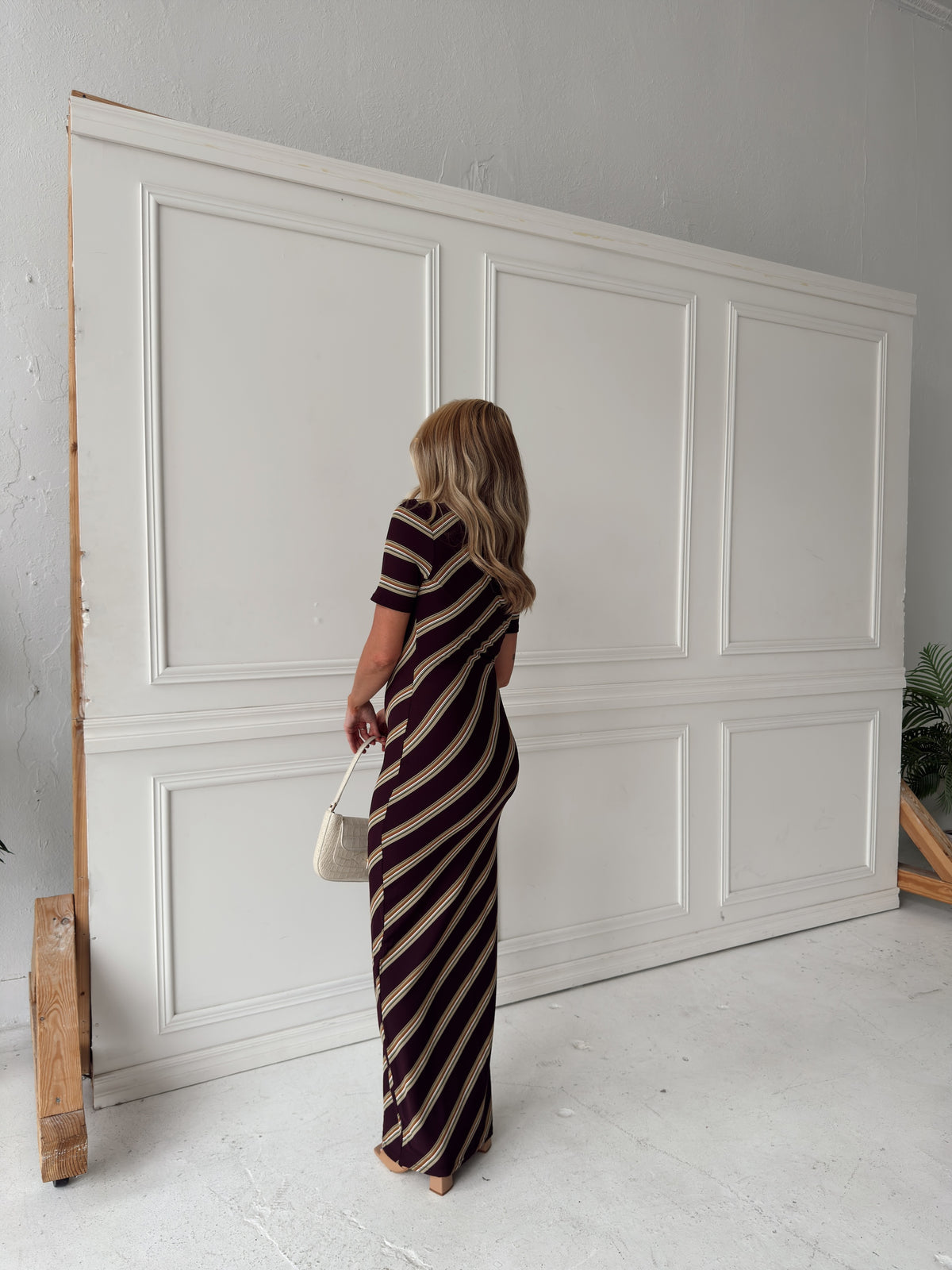 Red Brown Combo Maxi Dress