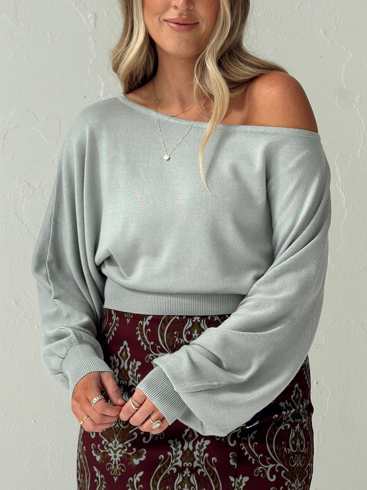 Sage Dolman Sweater Top