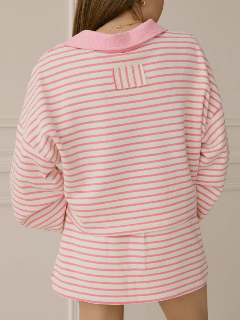 Saturdays Stripe Pink Pullover