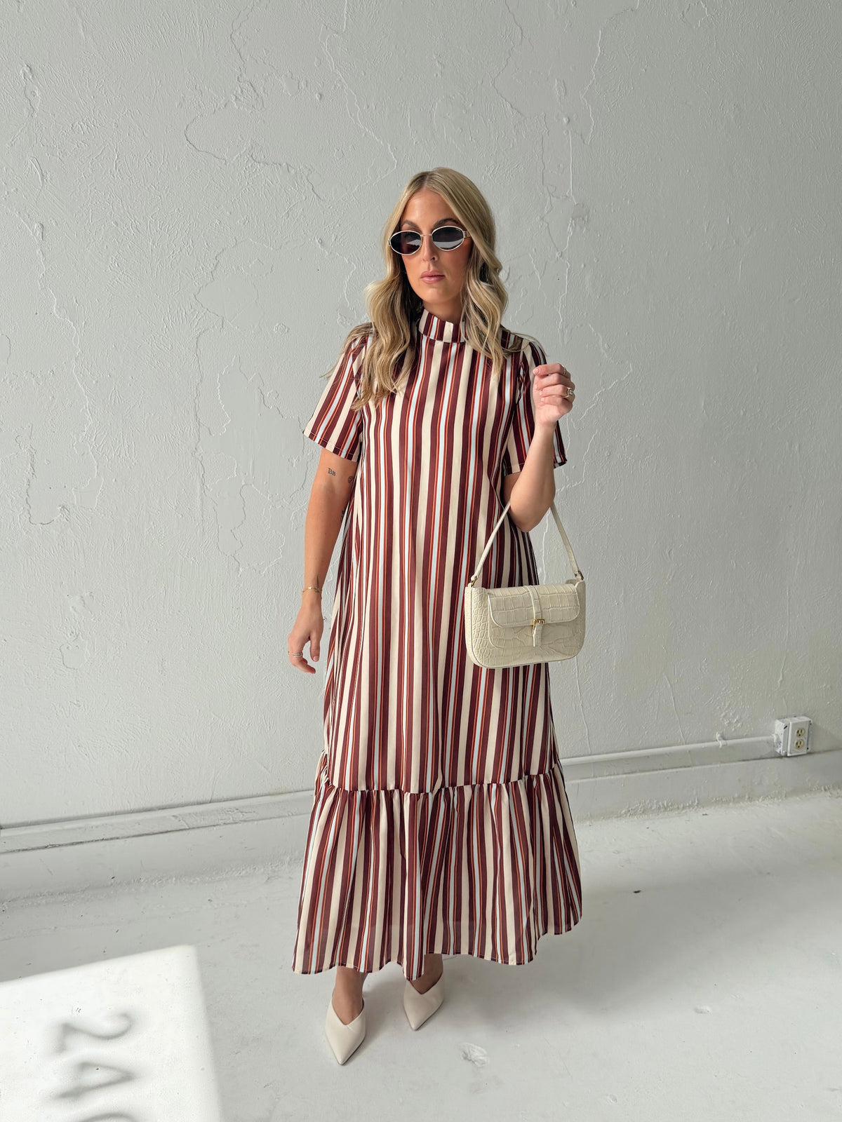 Parker Striped Tie Back Maxi Dress