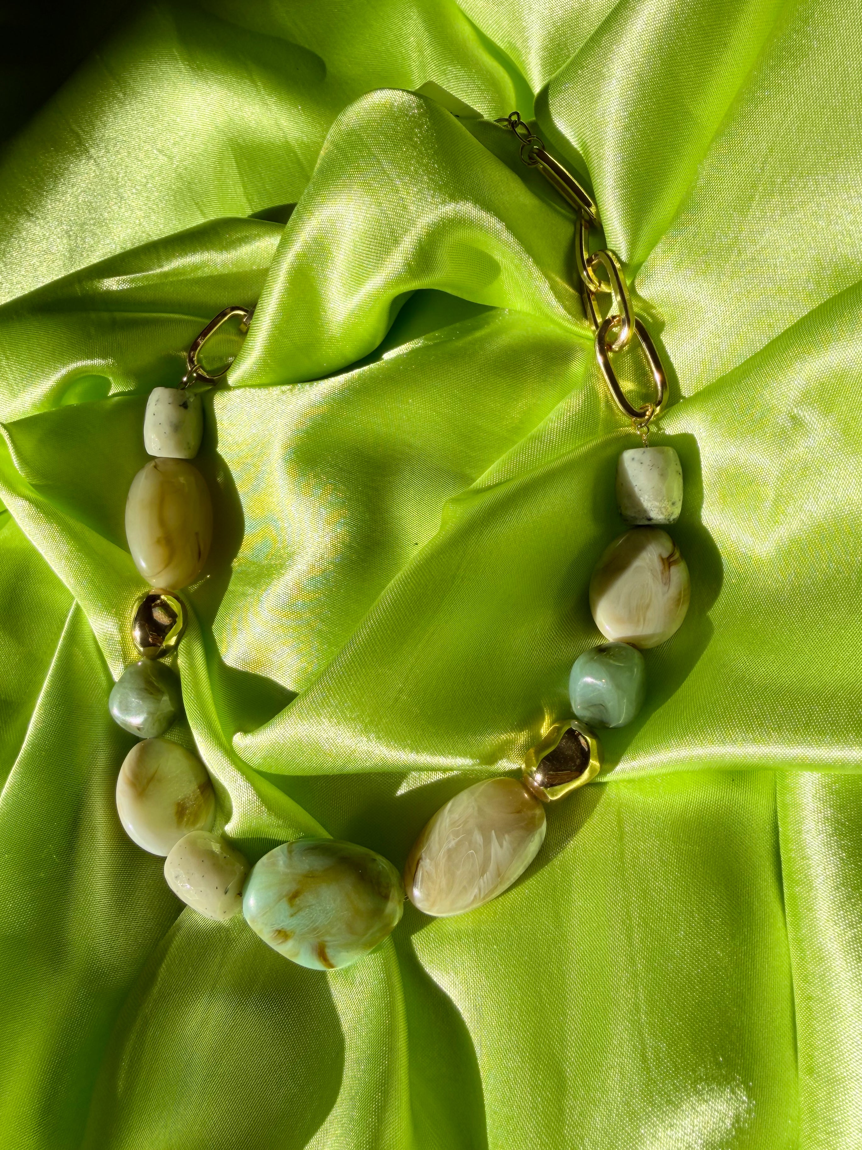 Beaded Oval Link Necklace