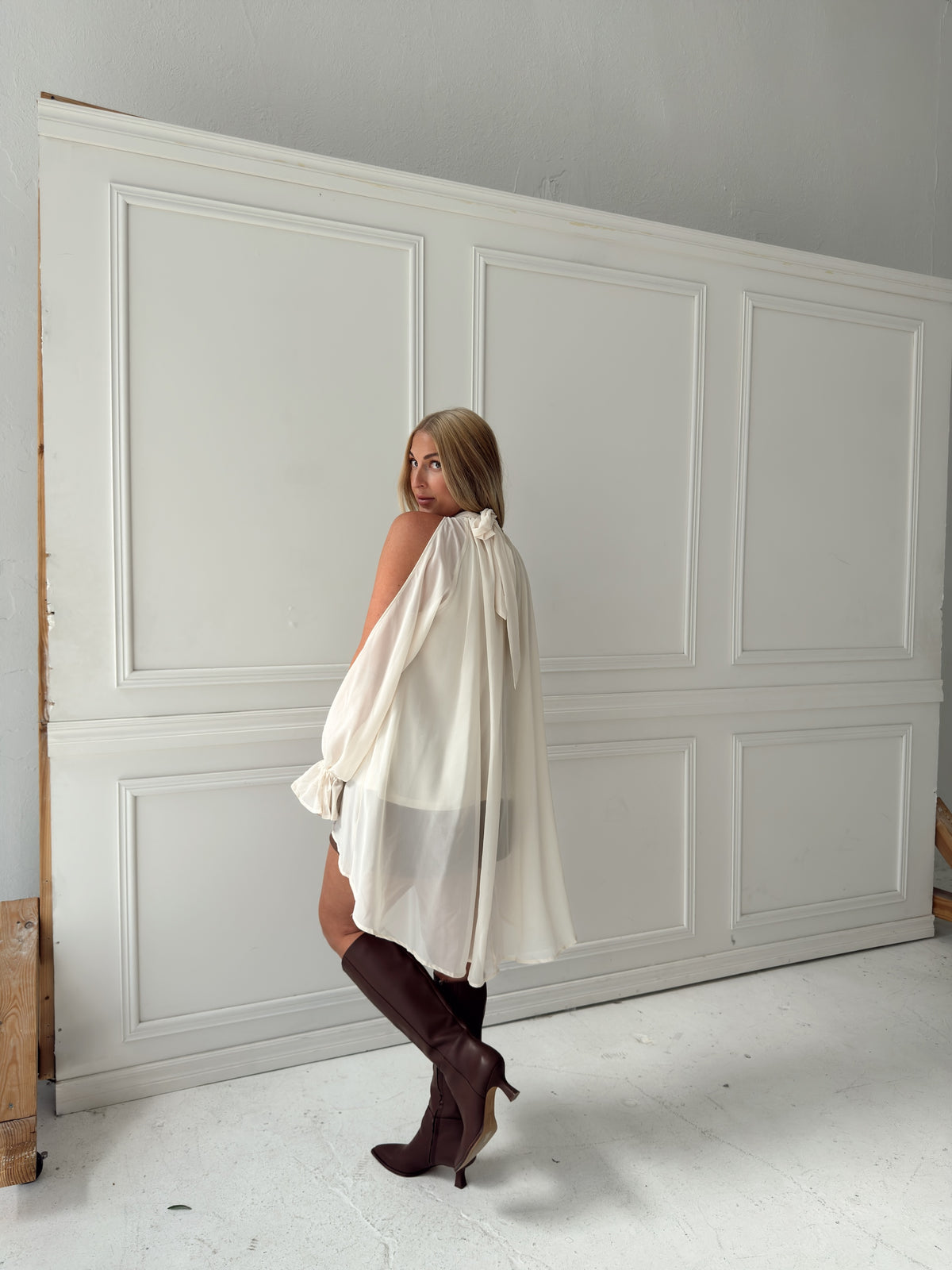 Darla Chiffon Top - Cream