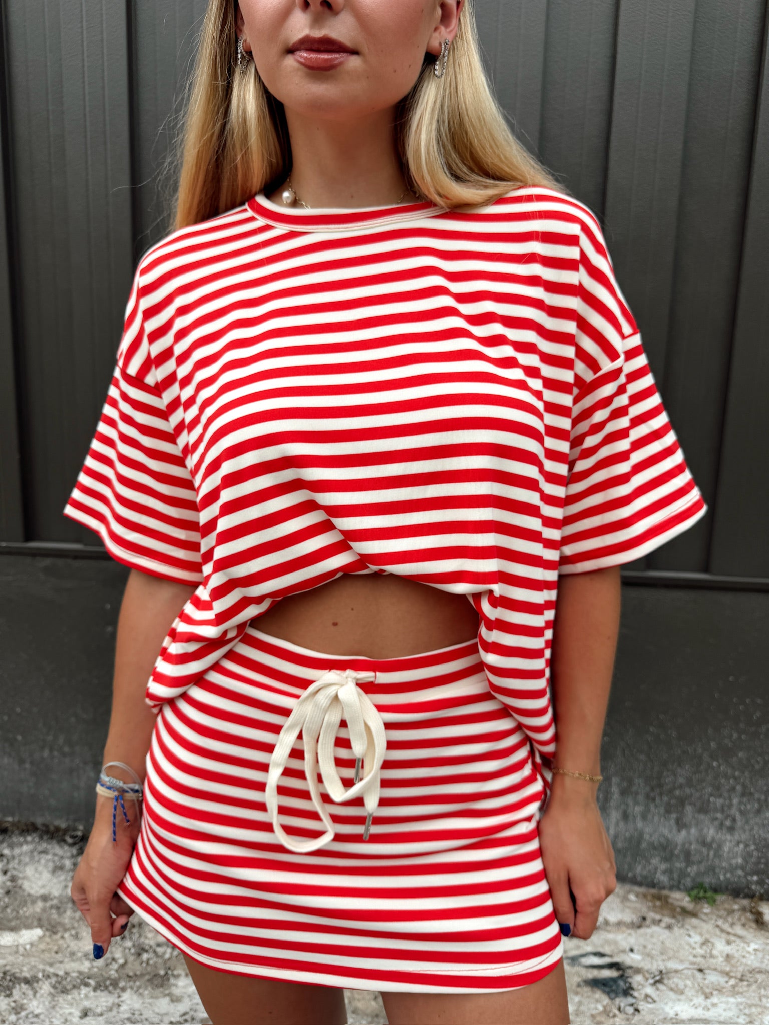 Weekender Stripe Skort - Red