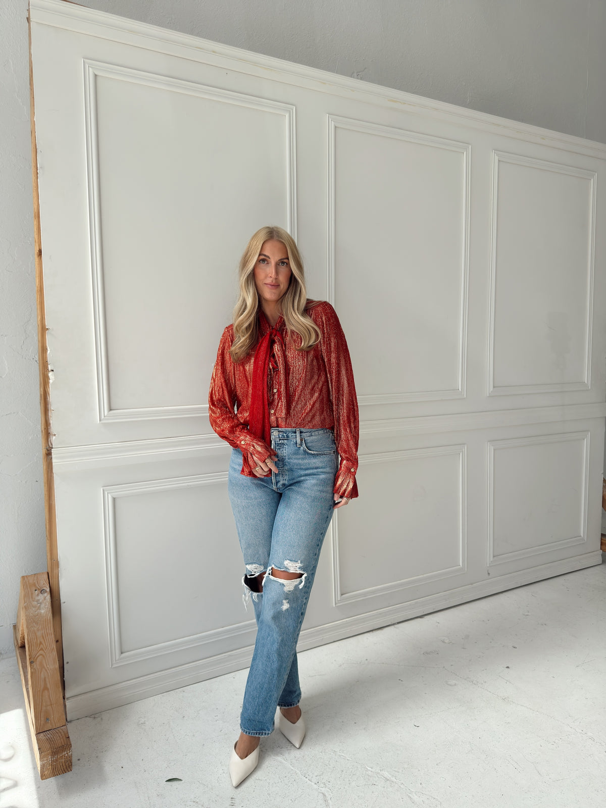 Lilly Red Tie Top