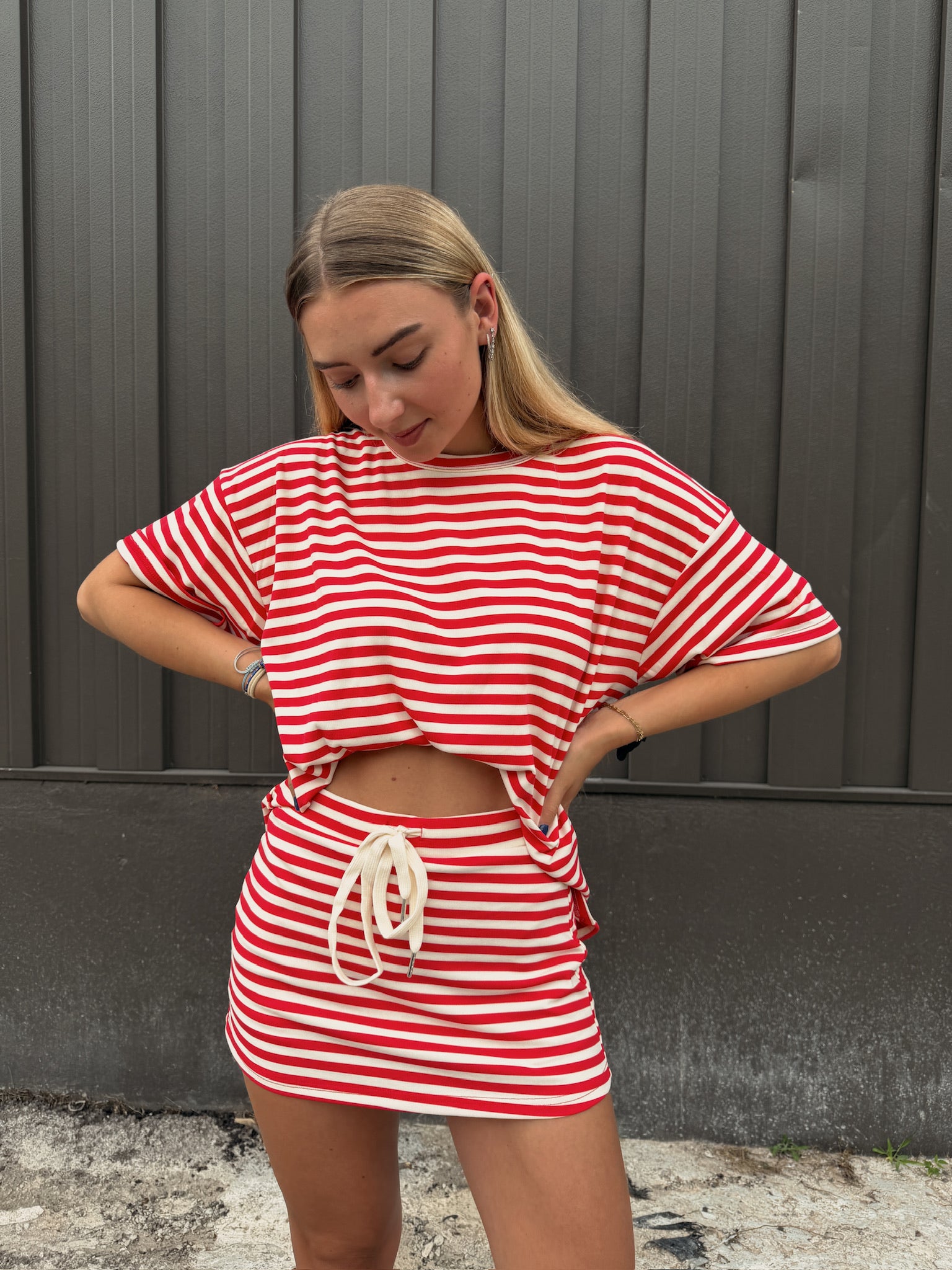 Weekender Stripe Skort - Red