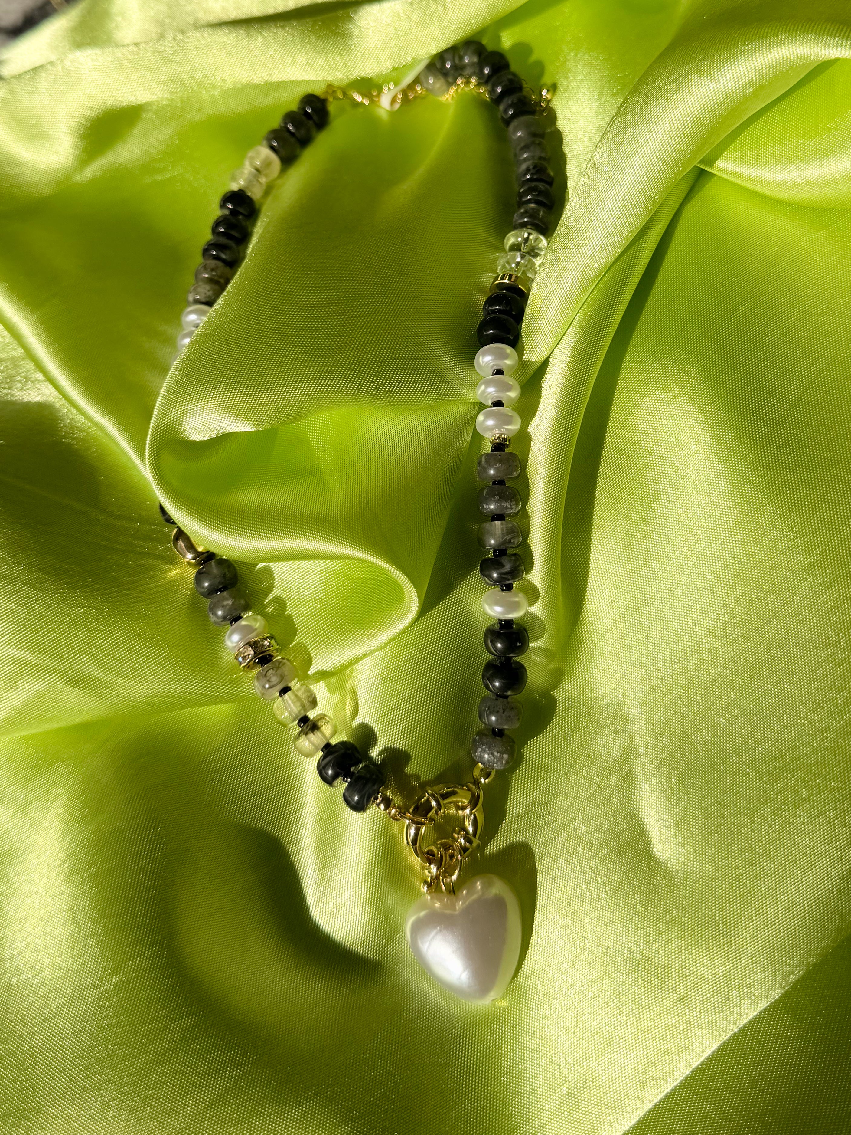 Pearl Heart Beaded Necklace