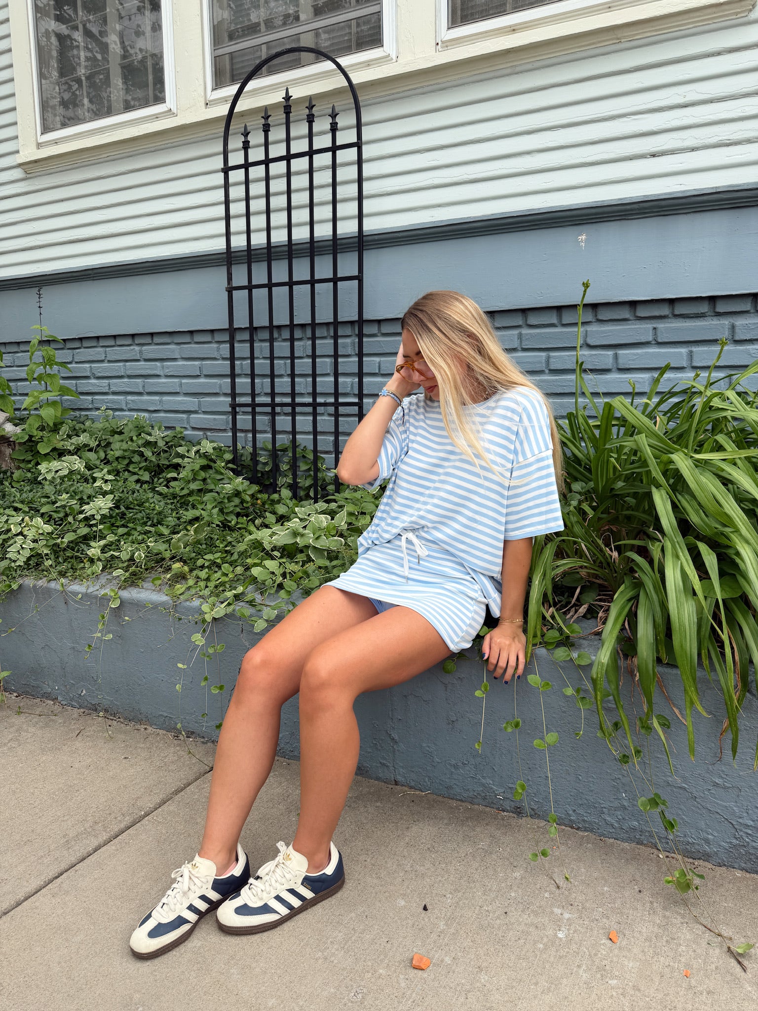 Weekender Stripe Top - Light Blue