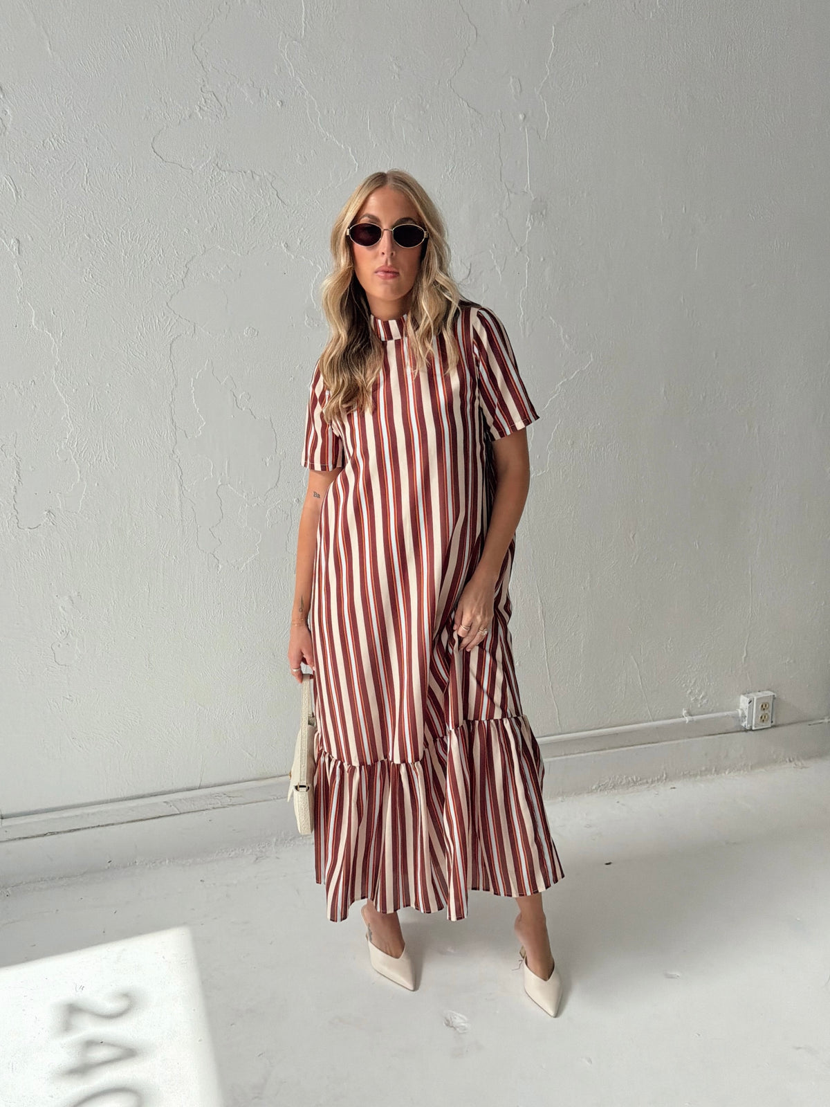 Parker Striped Tie Back Maxi Dress