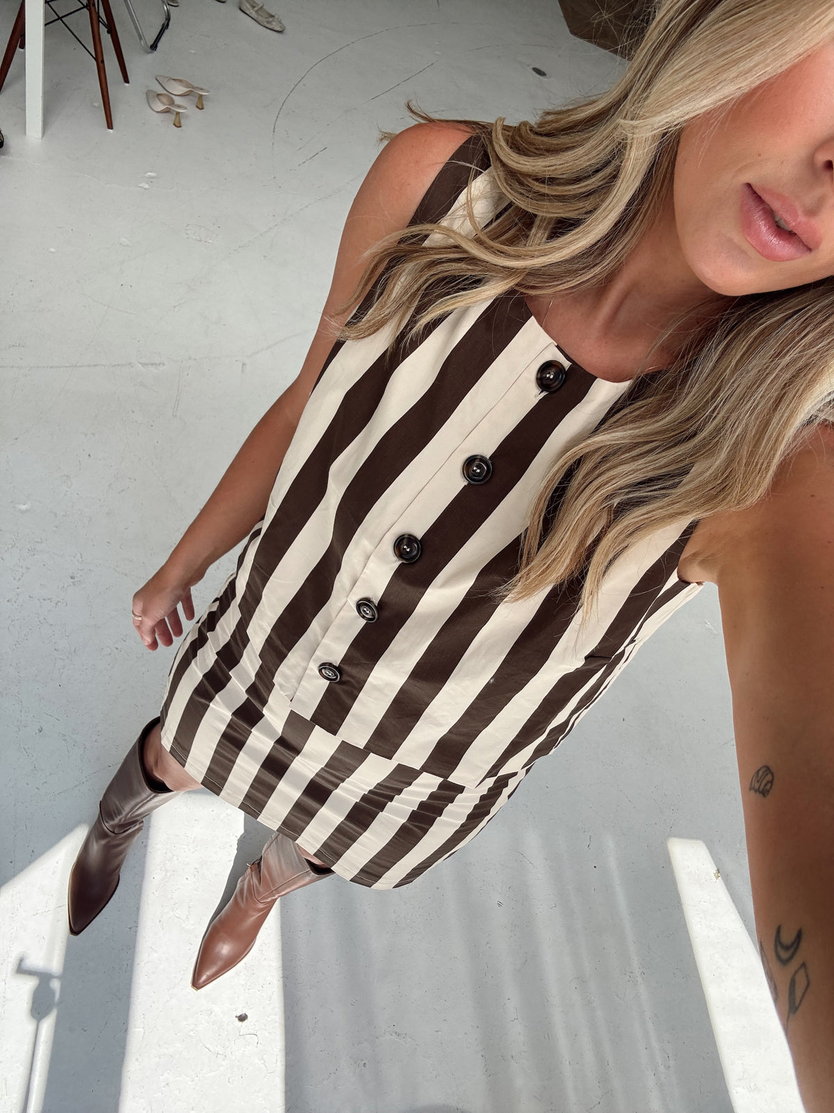 Sidney Striped Poplin Skirt