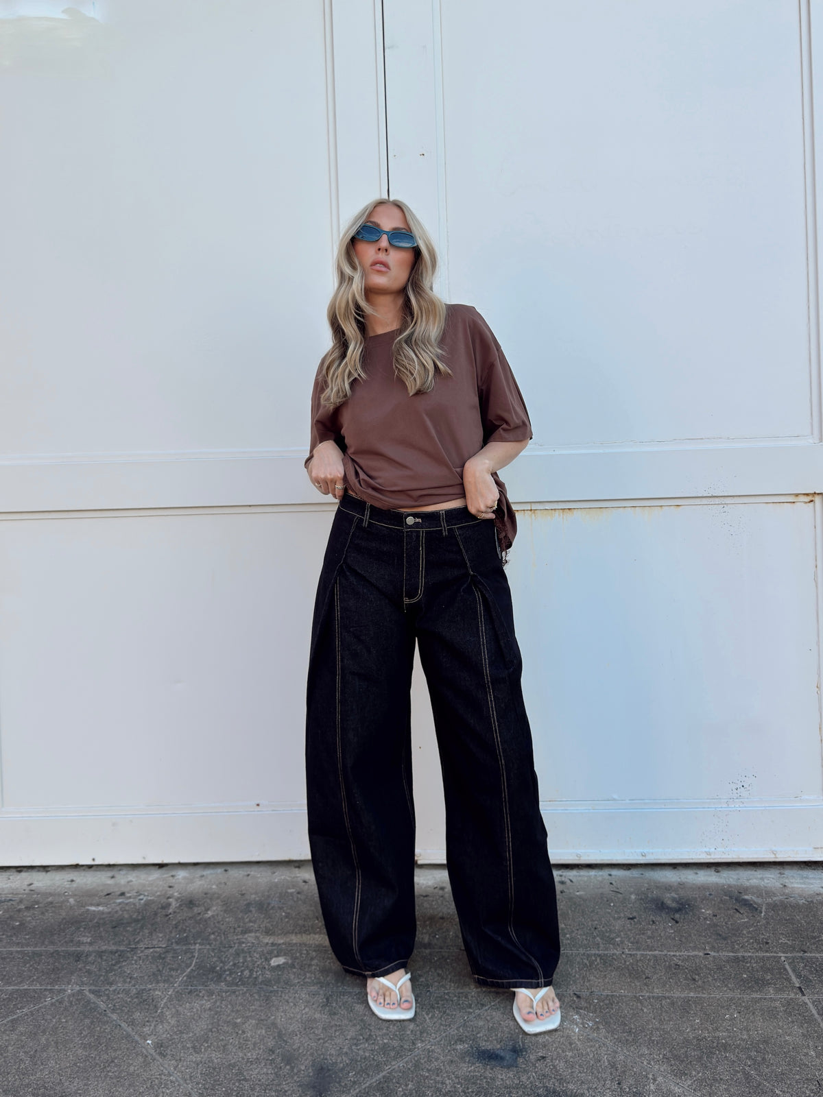 Riley Pleated Barrel Jean