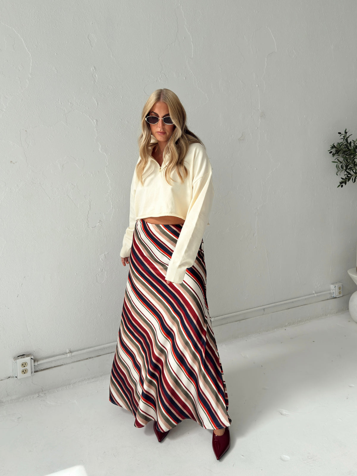 Pre-Order Dani Diagonal Stripe Maxi Skirt (restock eta 10/19)