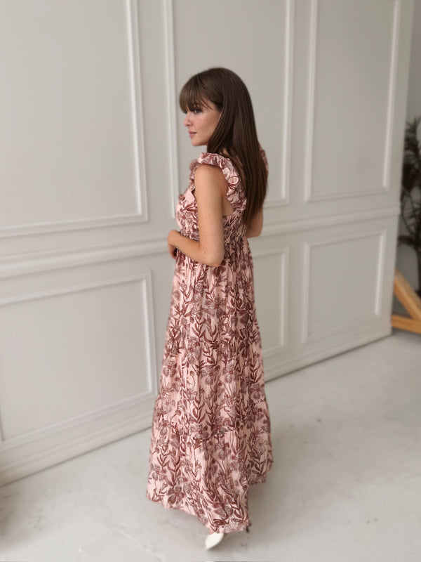 Meet Me in Santorini Whimsy Floral Maxi Dress