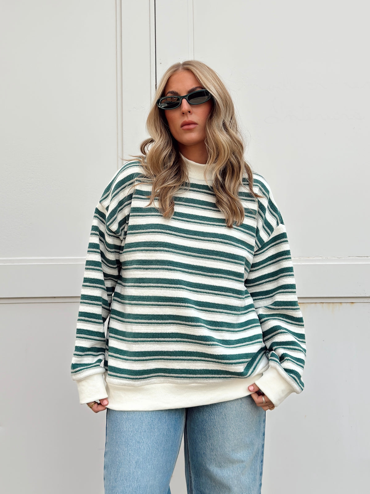 Sidney Striped Mock Neck Sweater