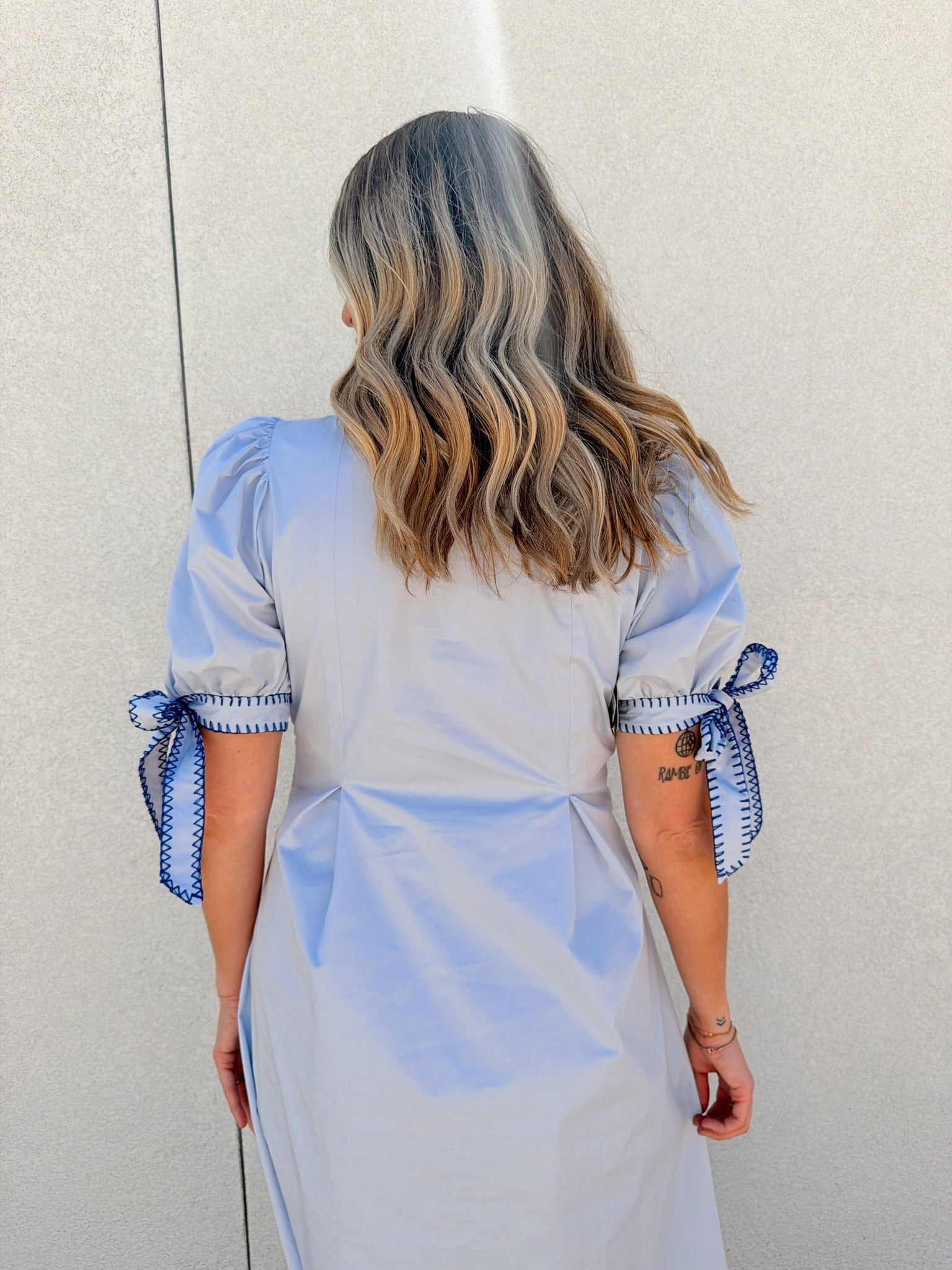 English Factory Stitch Detailed Midi Dress
