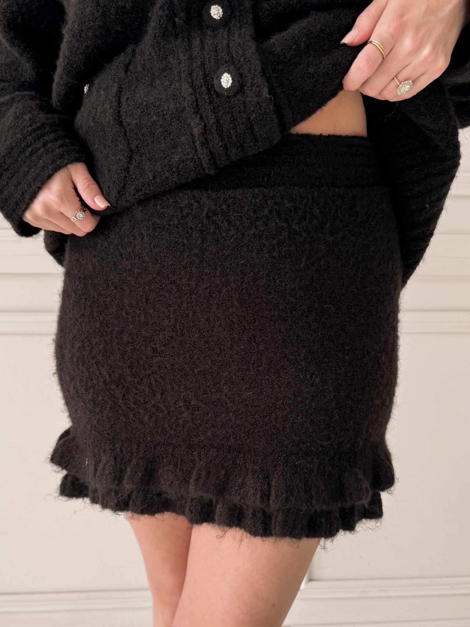 Endless Rose Knit Ruffles Mini Skirt