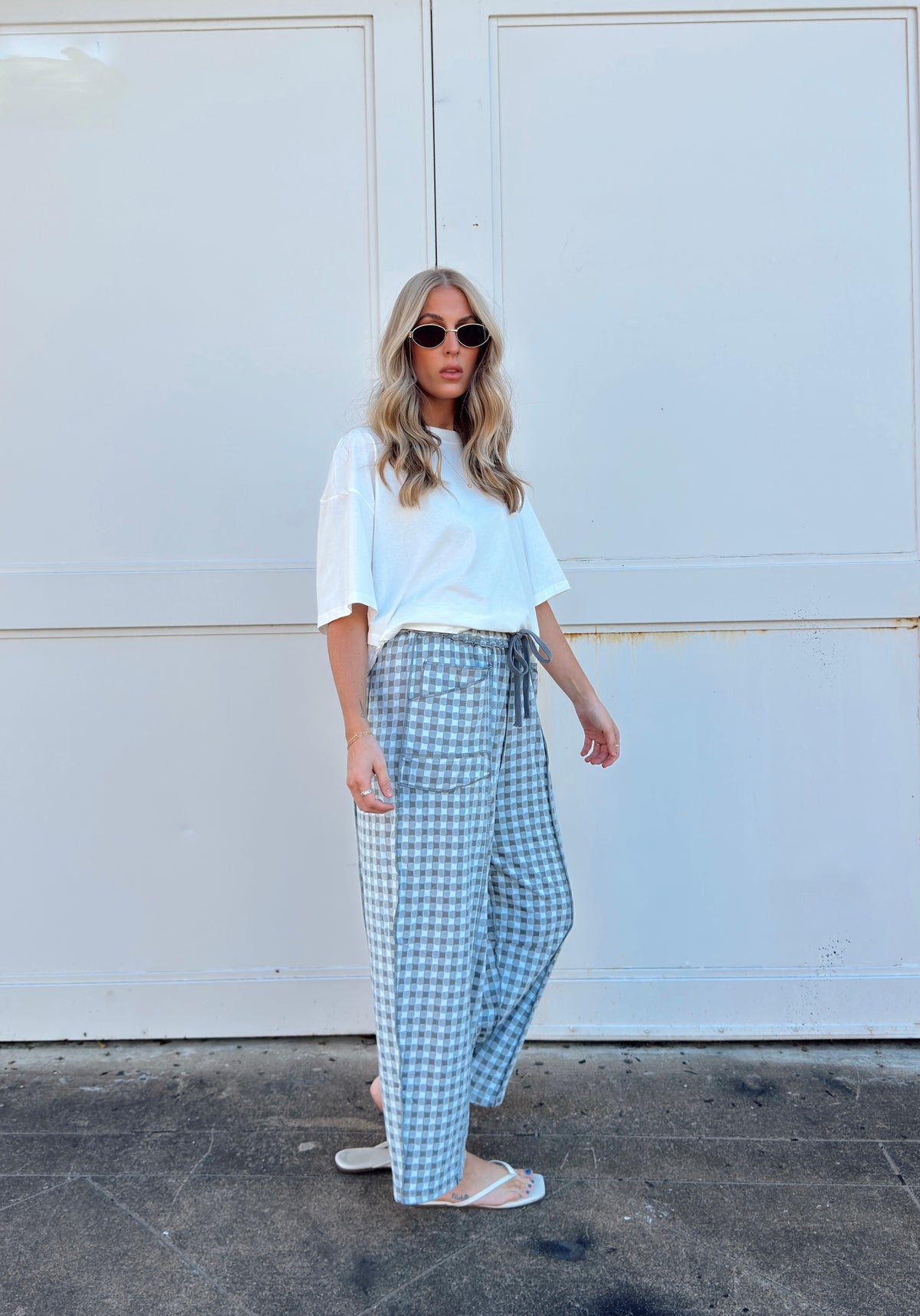 Bailey Barrel Knit Pants - Blue Grey
