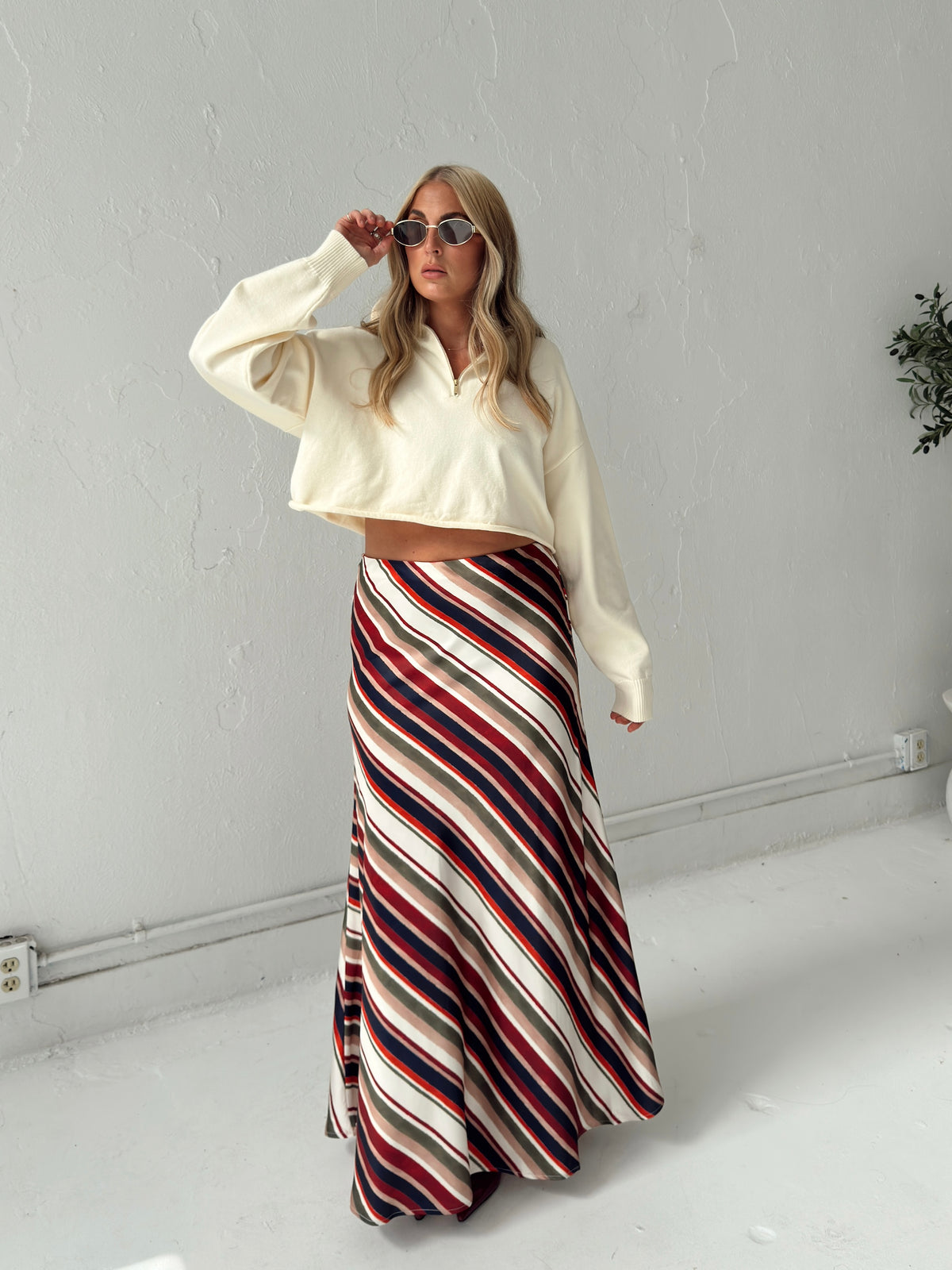 Pre-Order Dani Diagonal Stripe Maxi Skirt (restock eta 10/19)