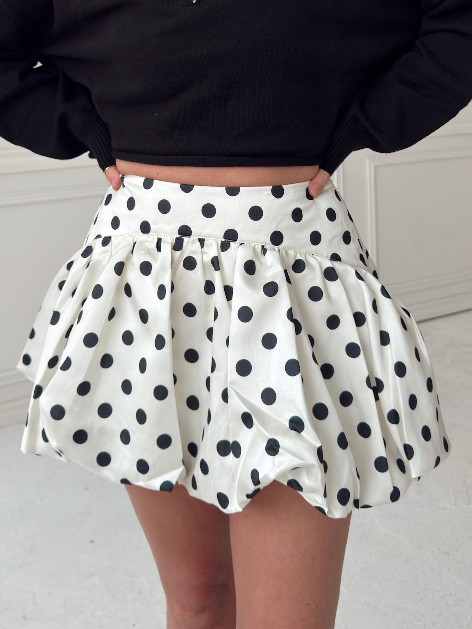 Paige Polka Dot Bubble Skort - Ivory