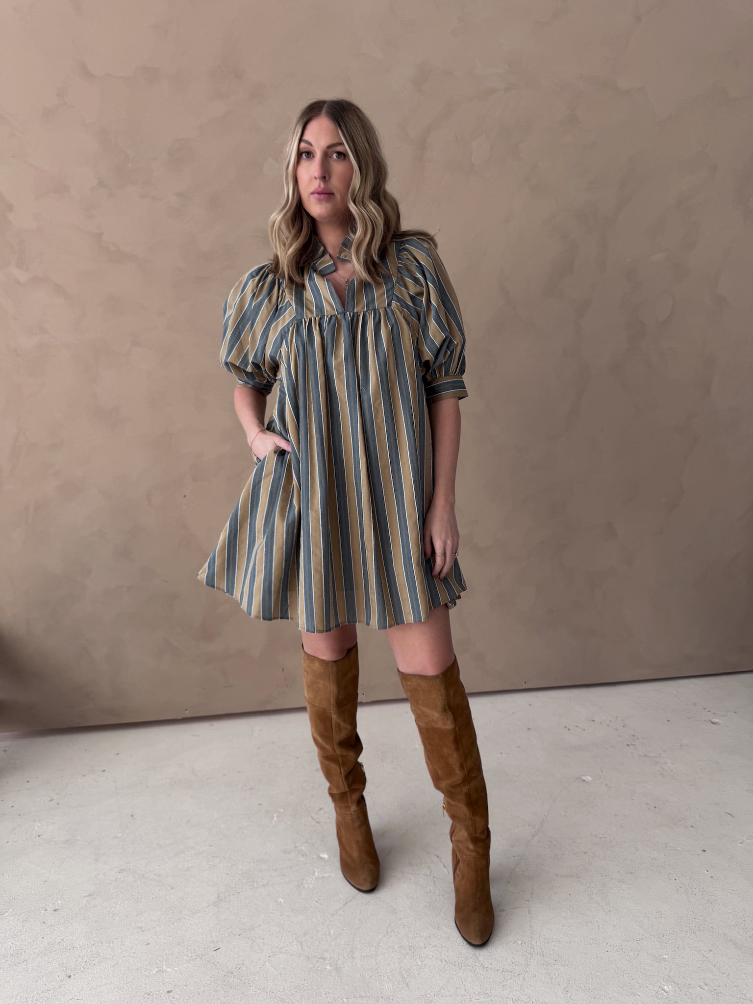 Meet Me in Santorini Hazel Stripe Mini Dress