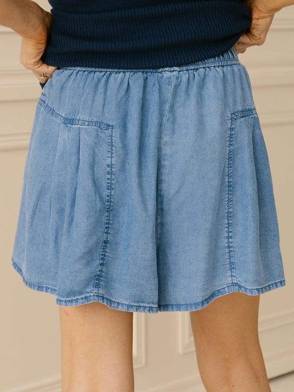 Tencel Pintuck Shorts