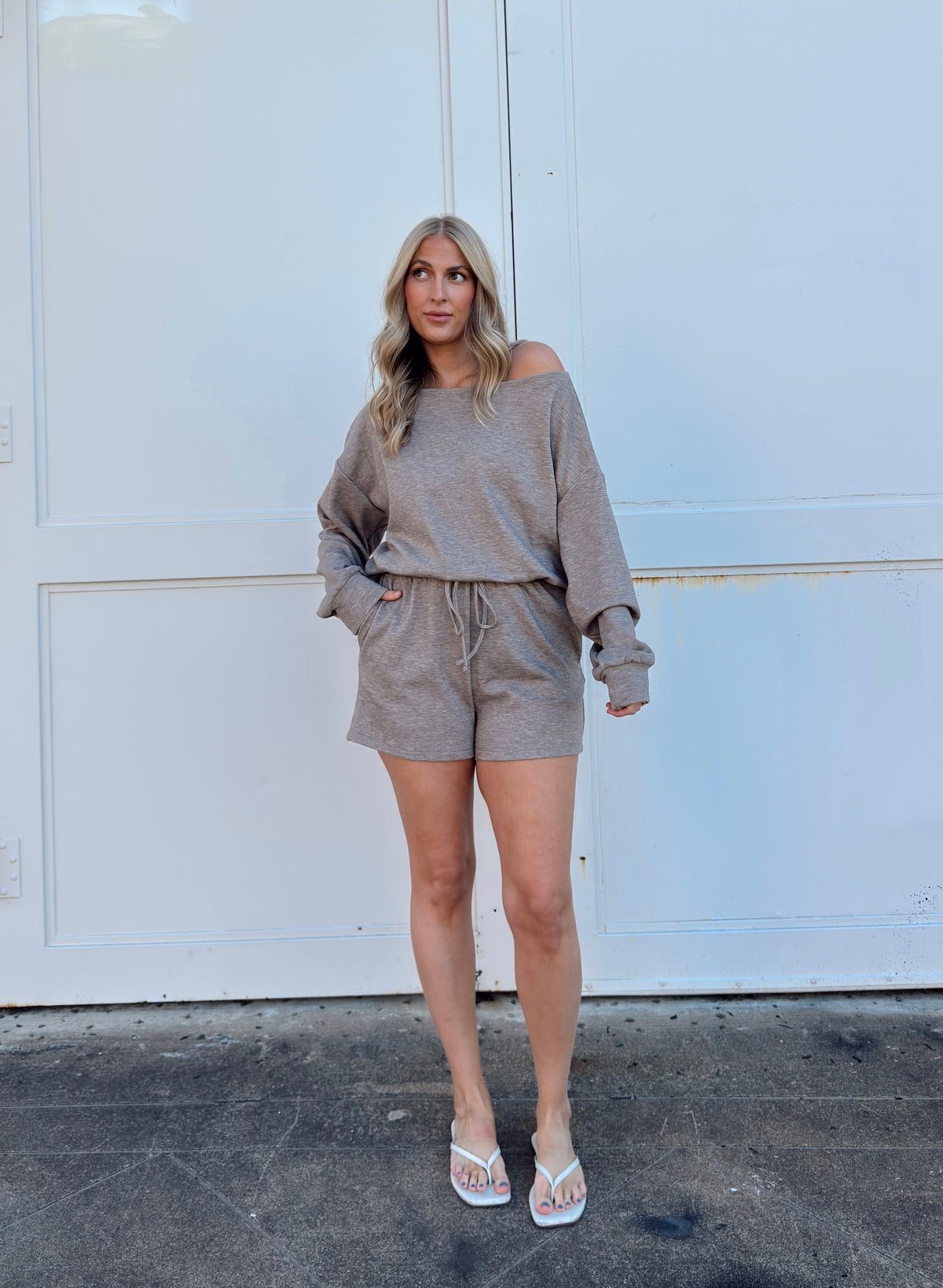 Steph Boatneck Sweatshirt Romper